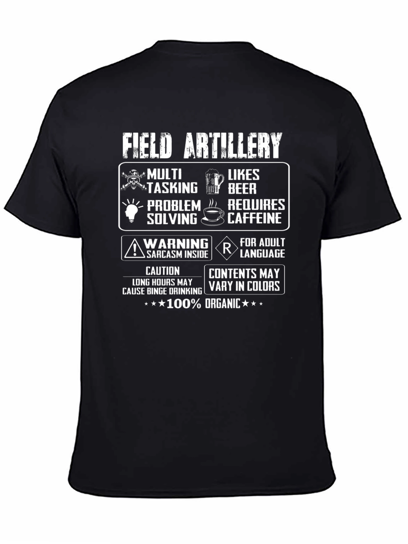 Black Field Artillery Organic Cotton Graphic T-Shirt view 4