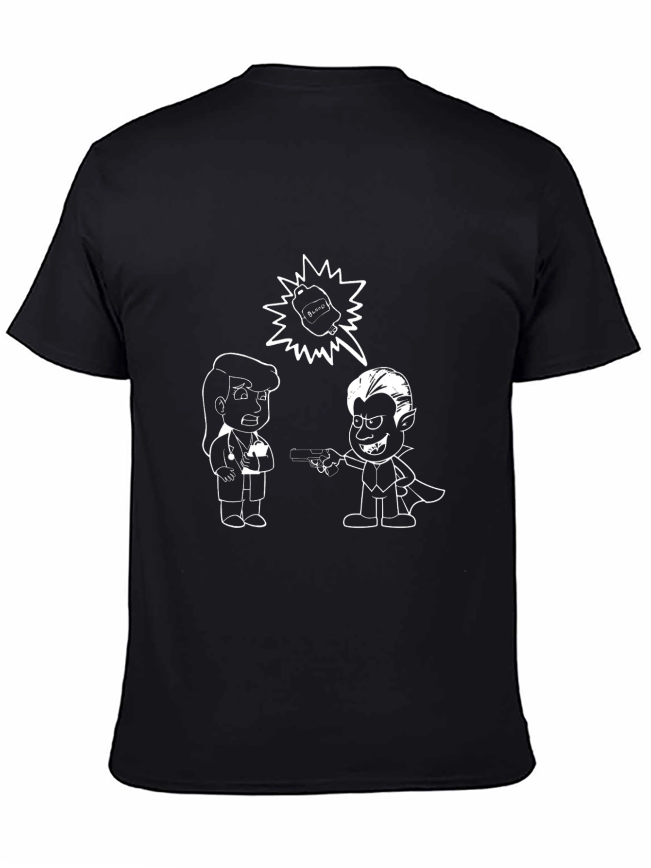Black Cartoon Graphic Black T-Shirt view 4