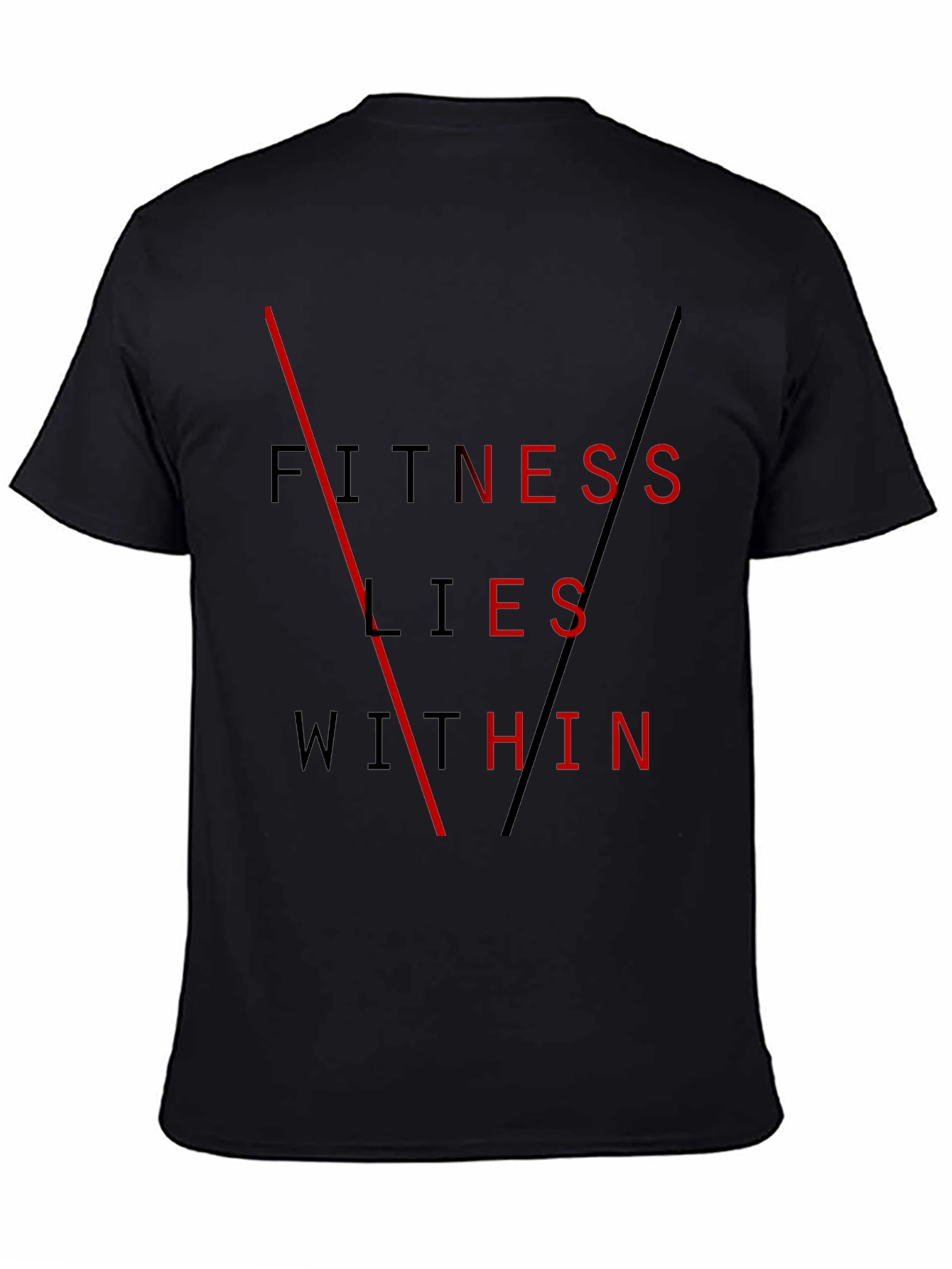 Black Fitness Lies Within Black Graphic Tee view 4
