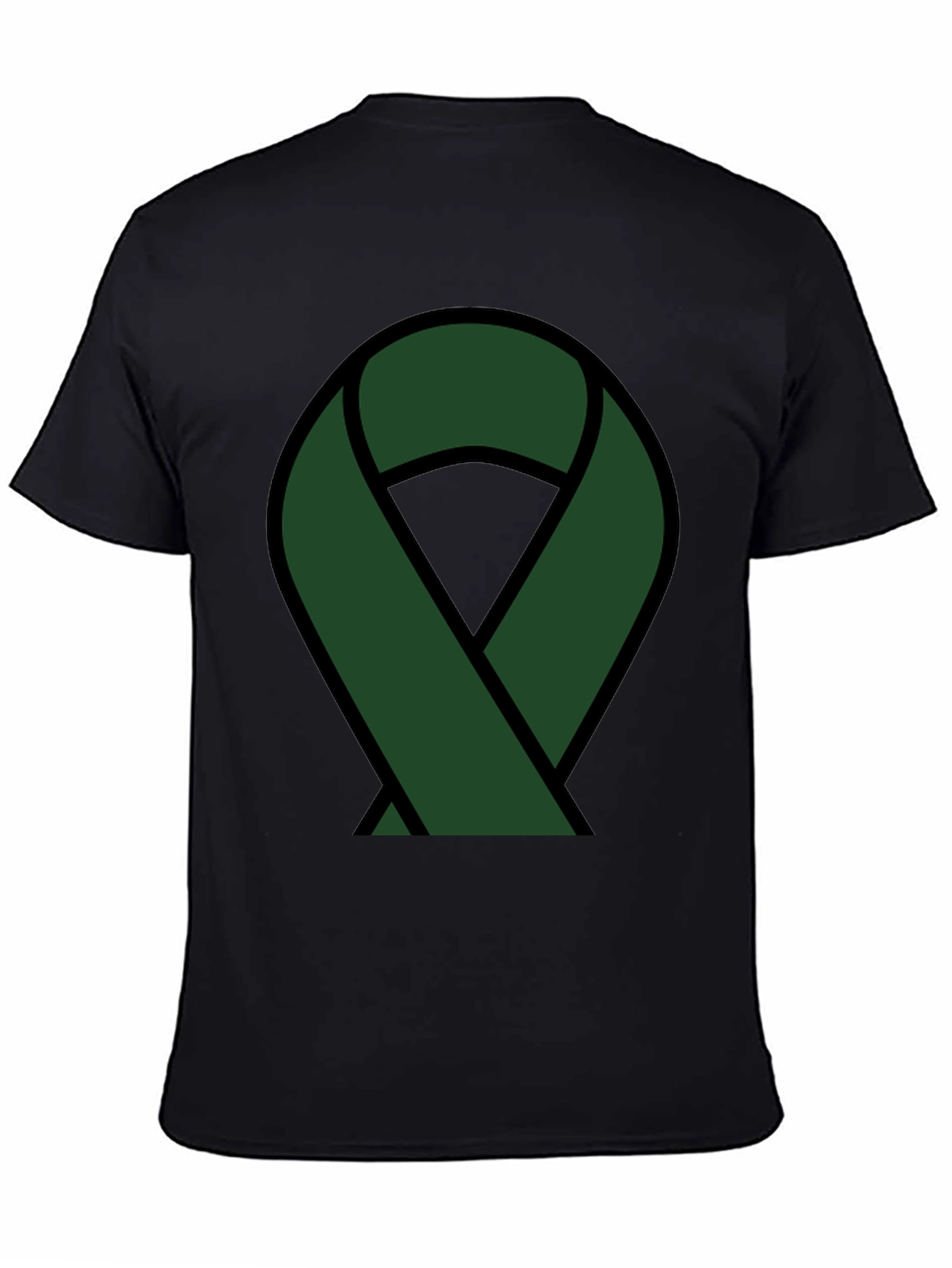 Black Green Ribbon Awareness T-Shirt view 4