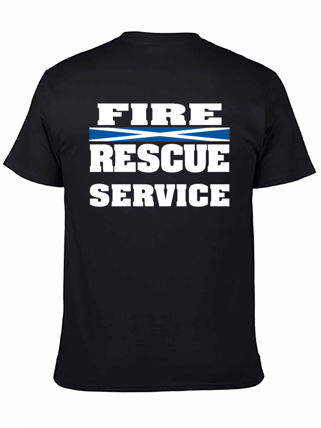 Black Fire Rescue Service Black T-Shirt view 4