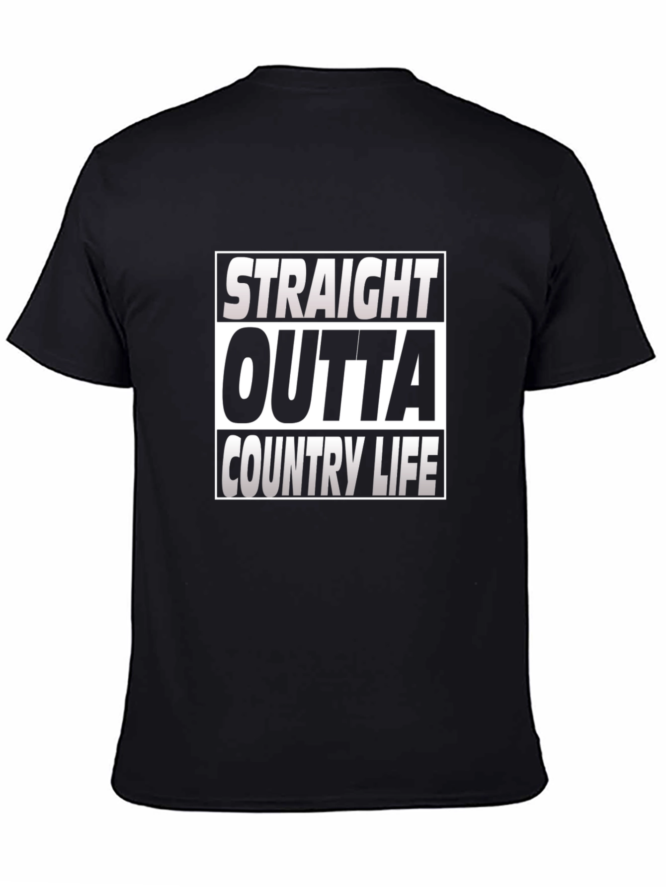 Black Straight Outta Country Life Graphic T-Shirt view 4