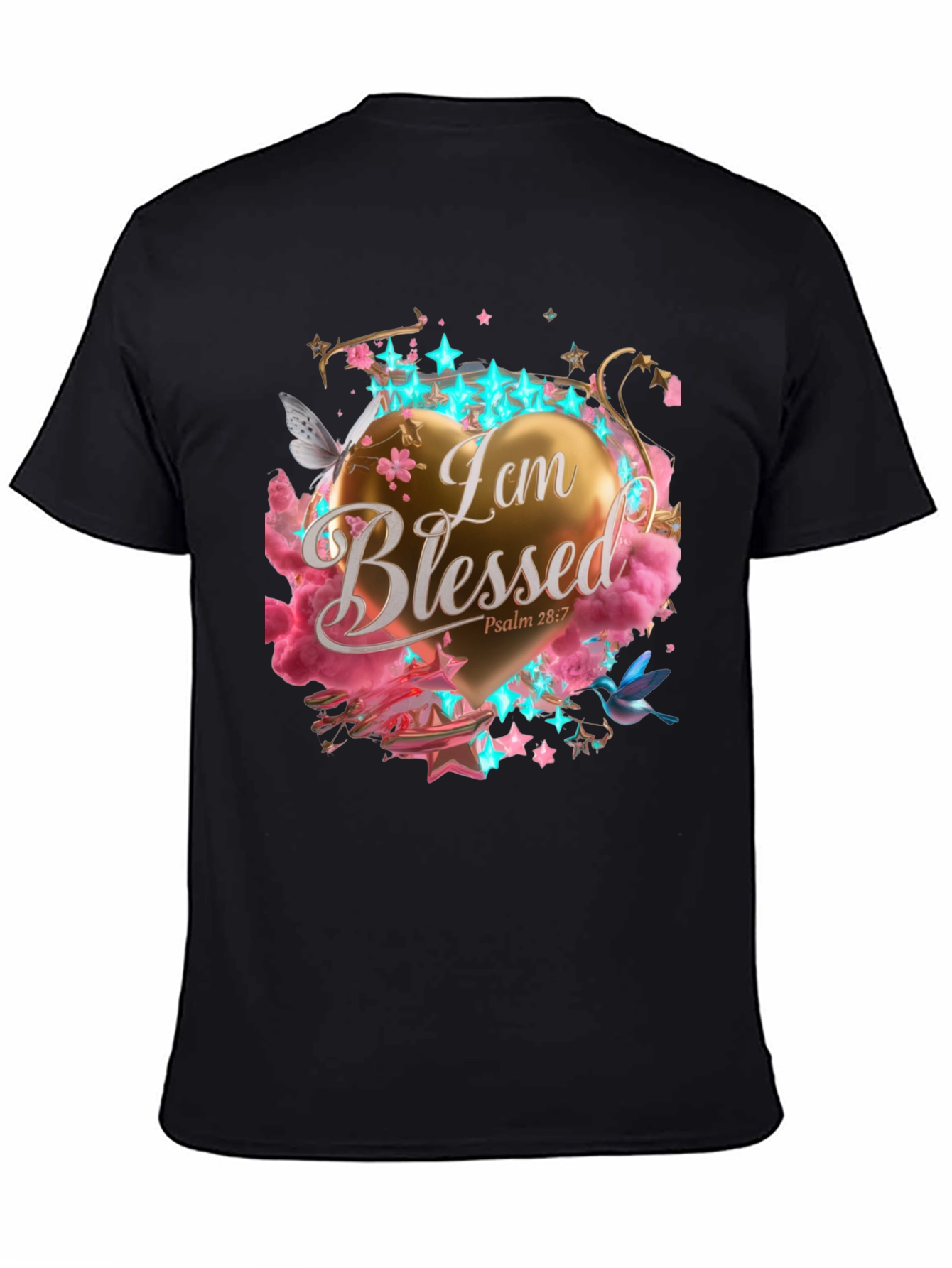 Black I am Blessed T-Shirt view 4