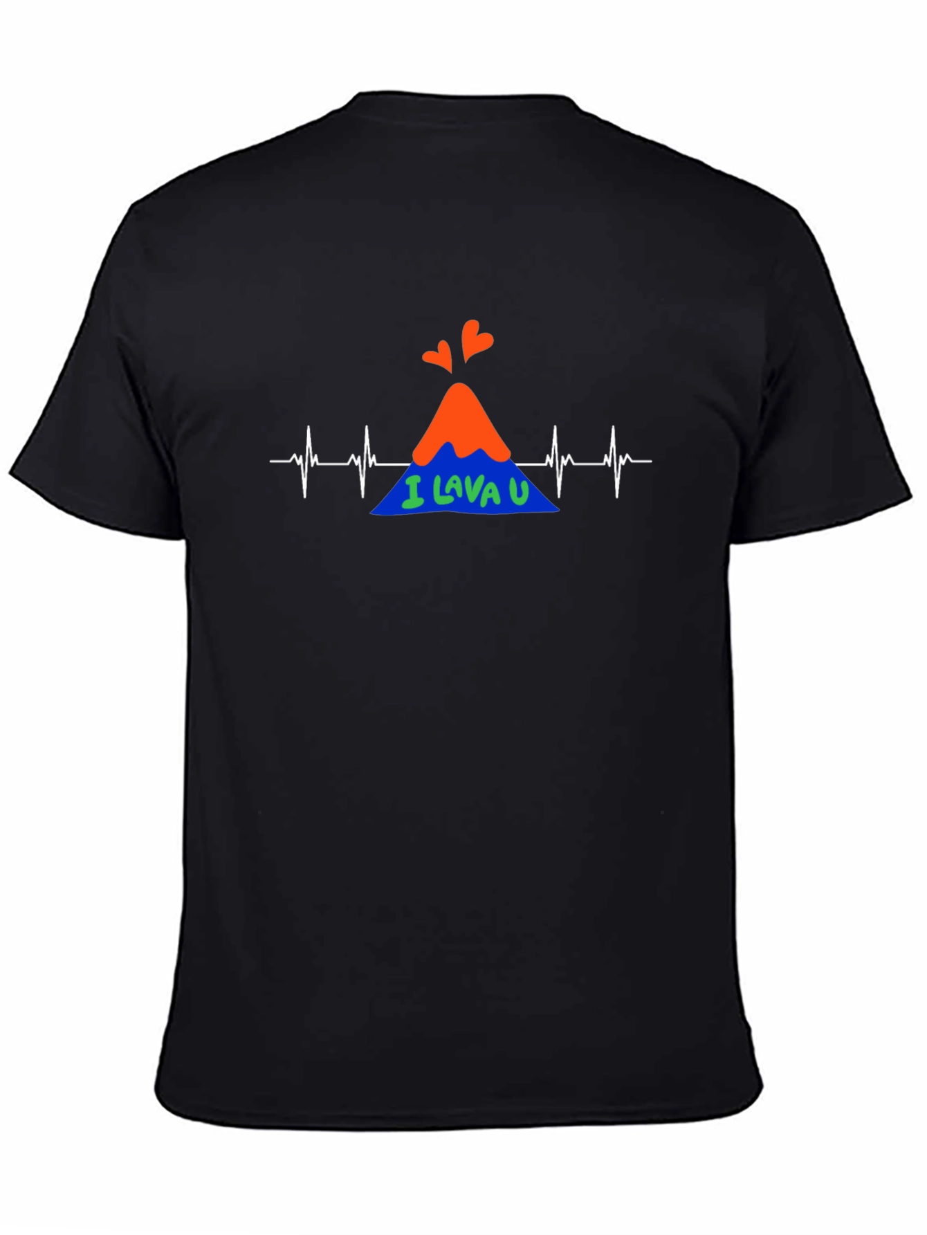 Black I Lava You Heartbeat Graphic Tee view 4