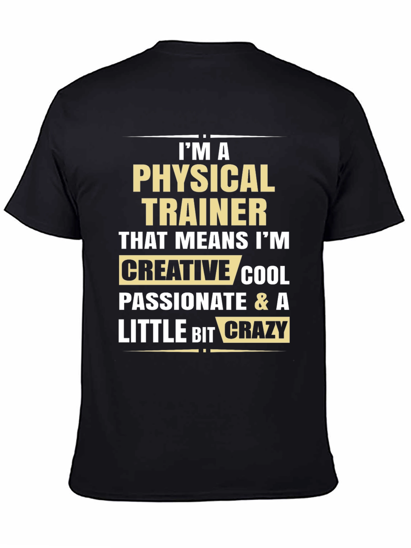 Black Physical Trainer Funny Graphic Tee view 4