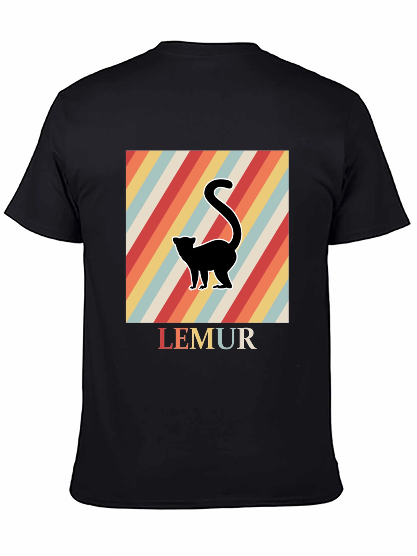 Black Retro Lemur Graphic Tee view 4