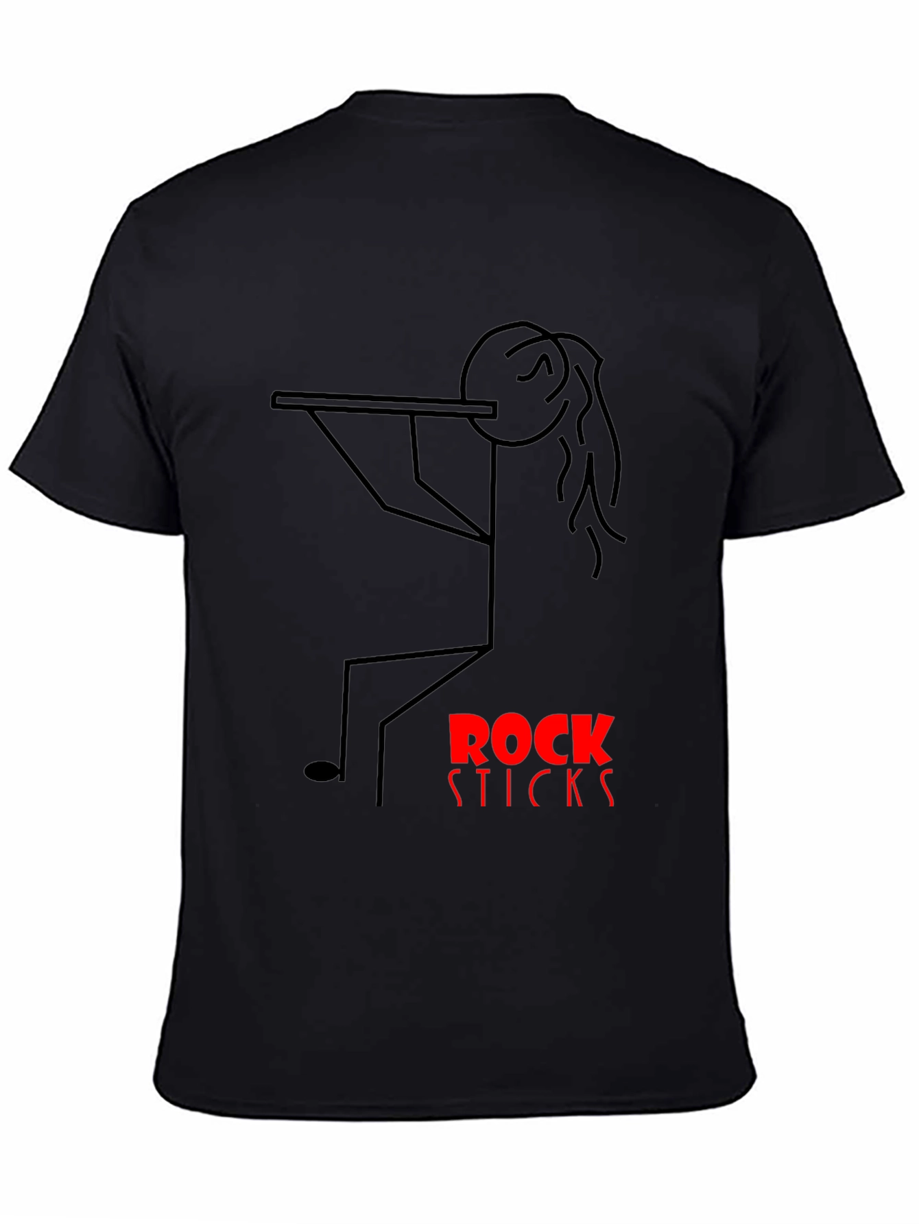 Black Rock Sticks Graphic Tee - Black Cotton T-Shirt view 4