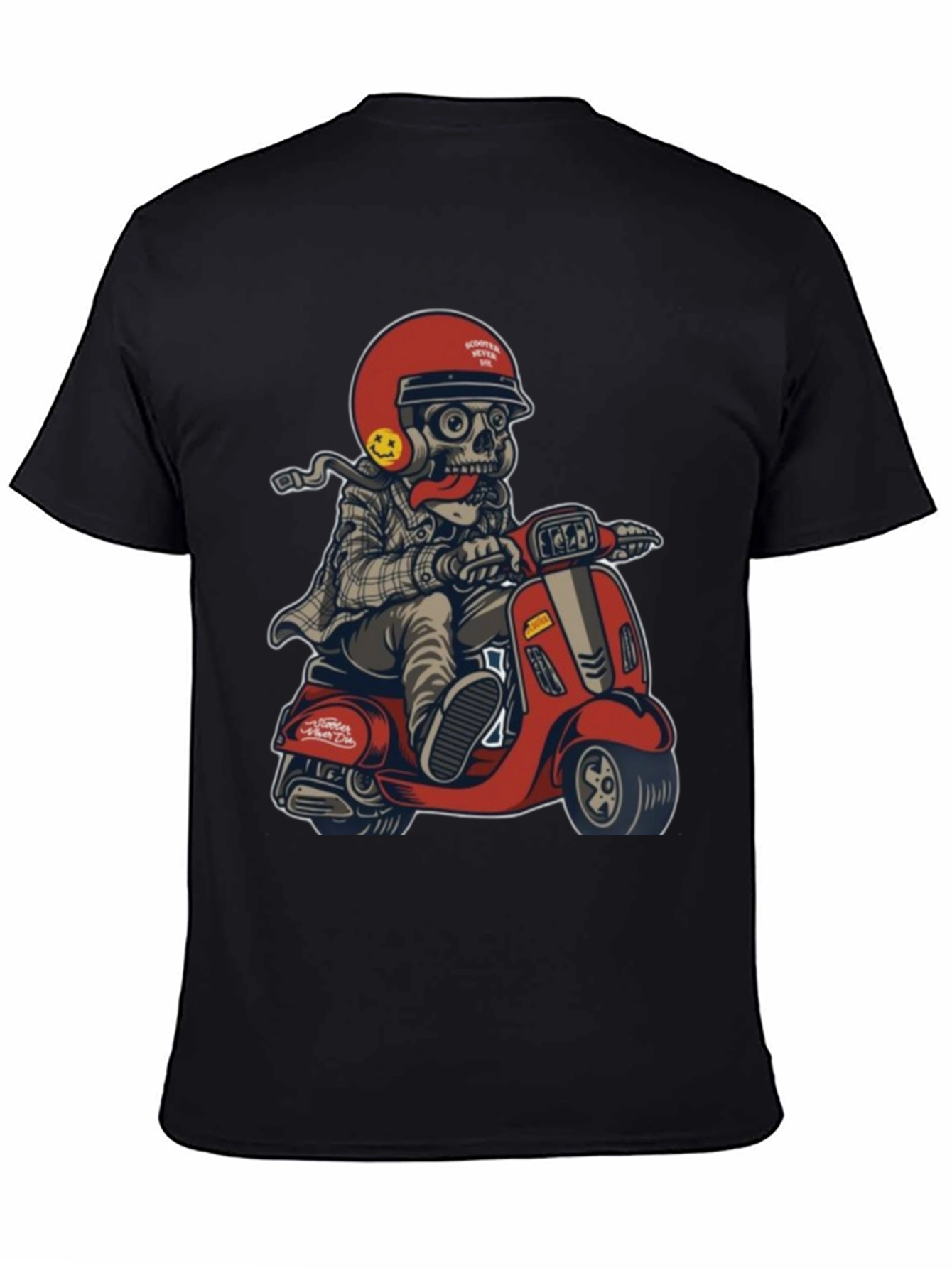 Black Skull Rider Graphic Tee - Cool & Unique Design view 4