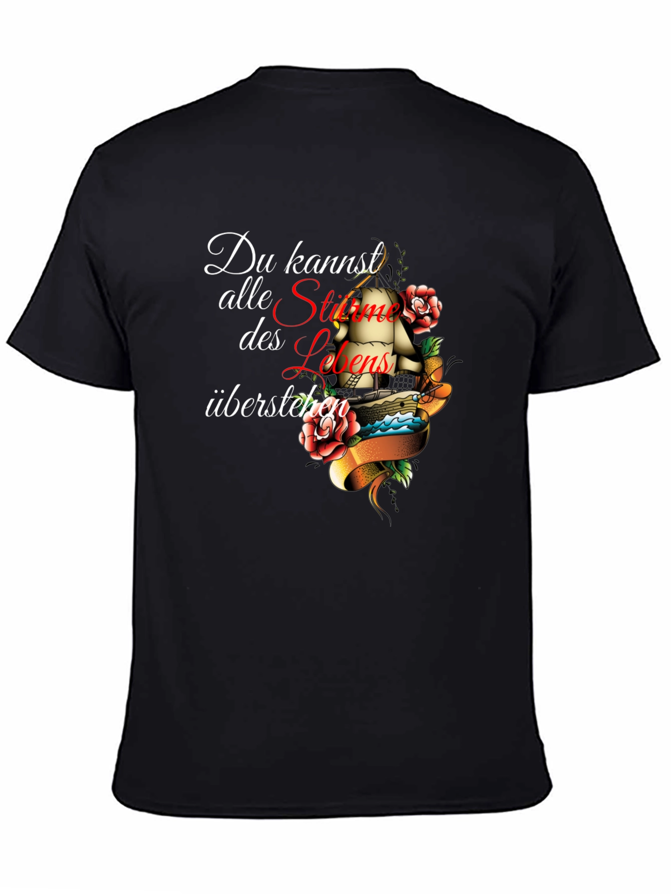 Black Du Kannst Alle Stürme Graphic T-Shirt view 4
