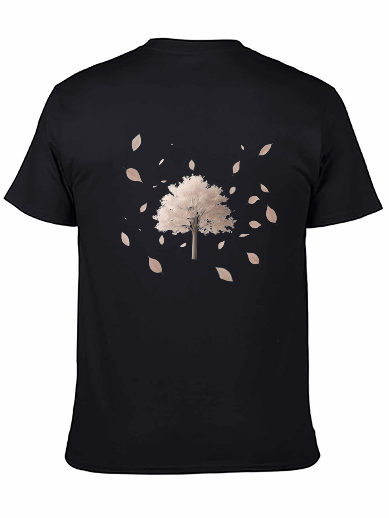 Black Men's Black Tree Graphic T-Shirt view 4