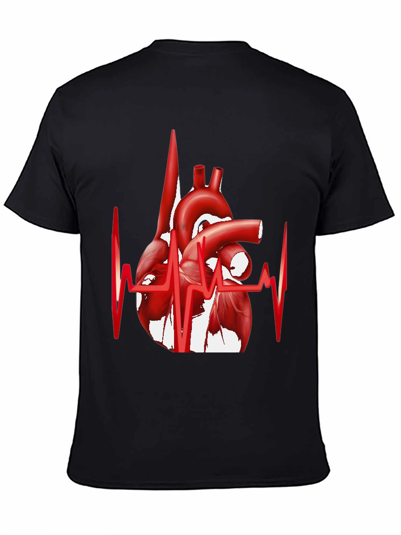 Black Anatomical Heartbeat Graphic Tee - Stylish Medical Apparel view 4