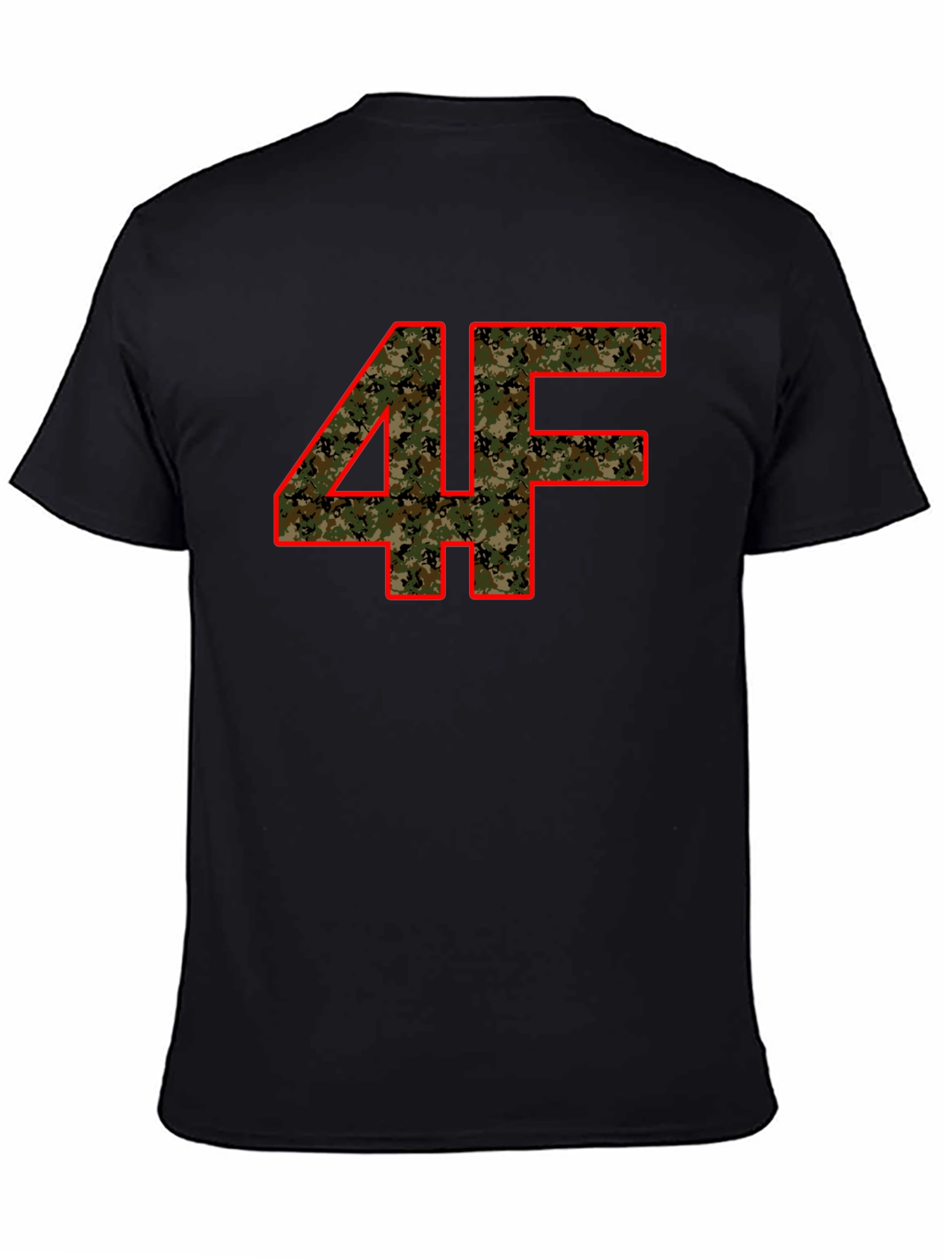 Black Camo 4F Graphic Print Black T-Shirt view 4