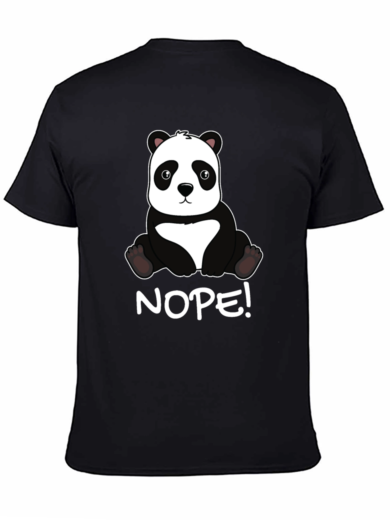 Black Nope Panda Graphic Tee - Comfy Casual T-Shirt view 4