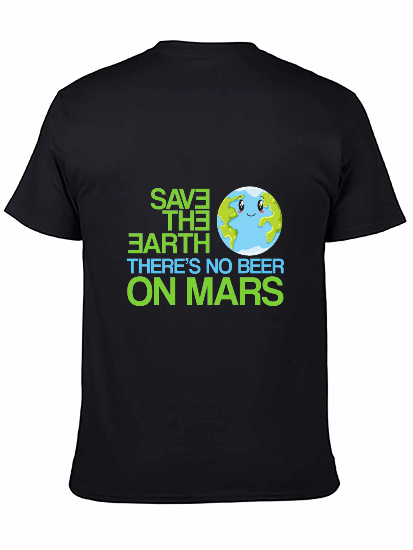 Black Save the Earth T-Shirt - No Beer on Mars view 4
