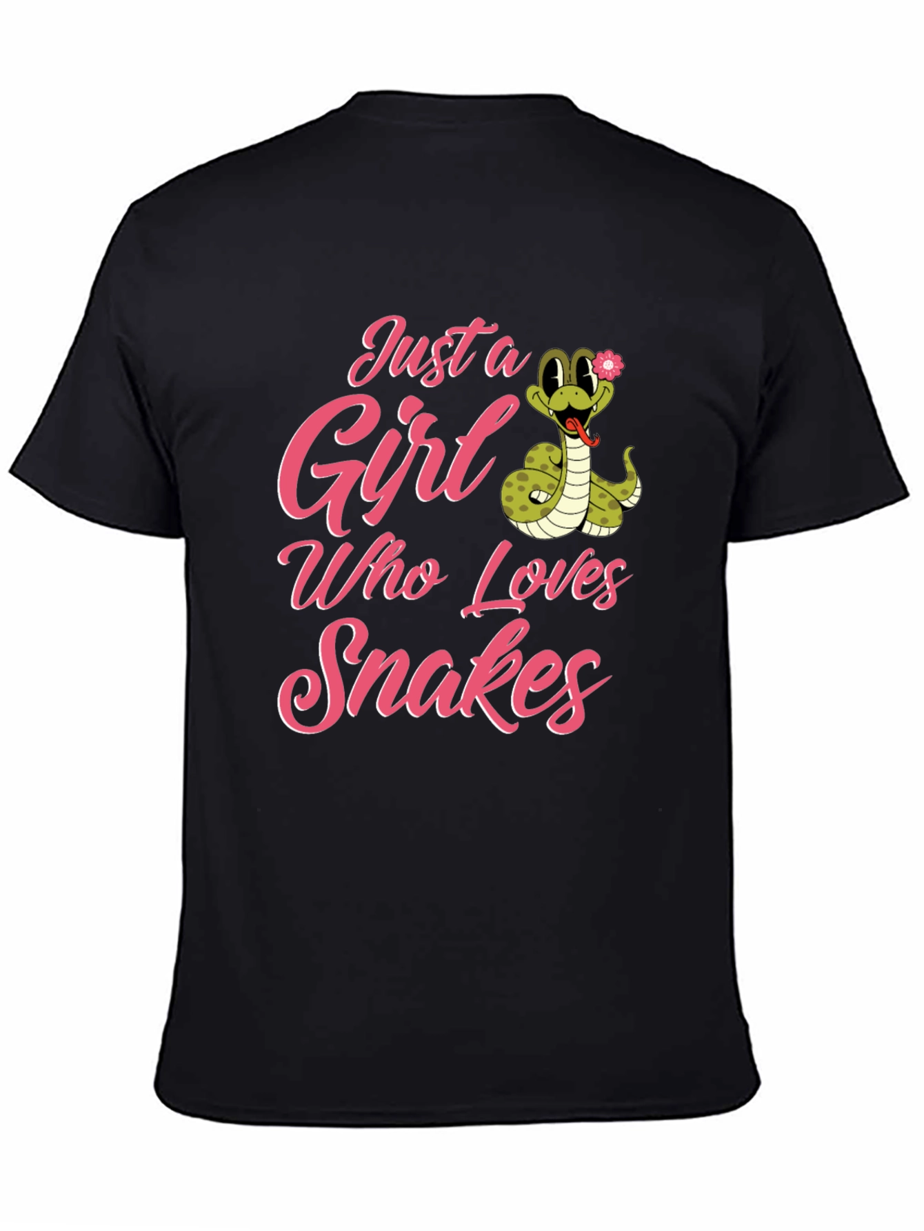 Black Just a Girl Who Loves Snakes T-Shirt view 4