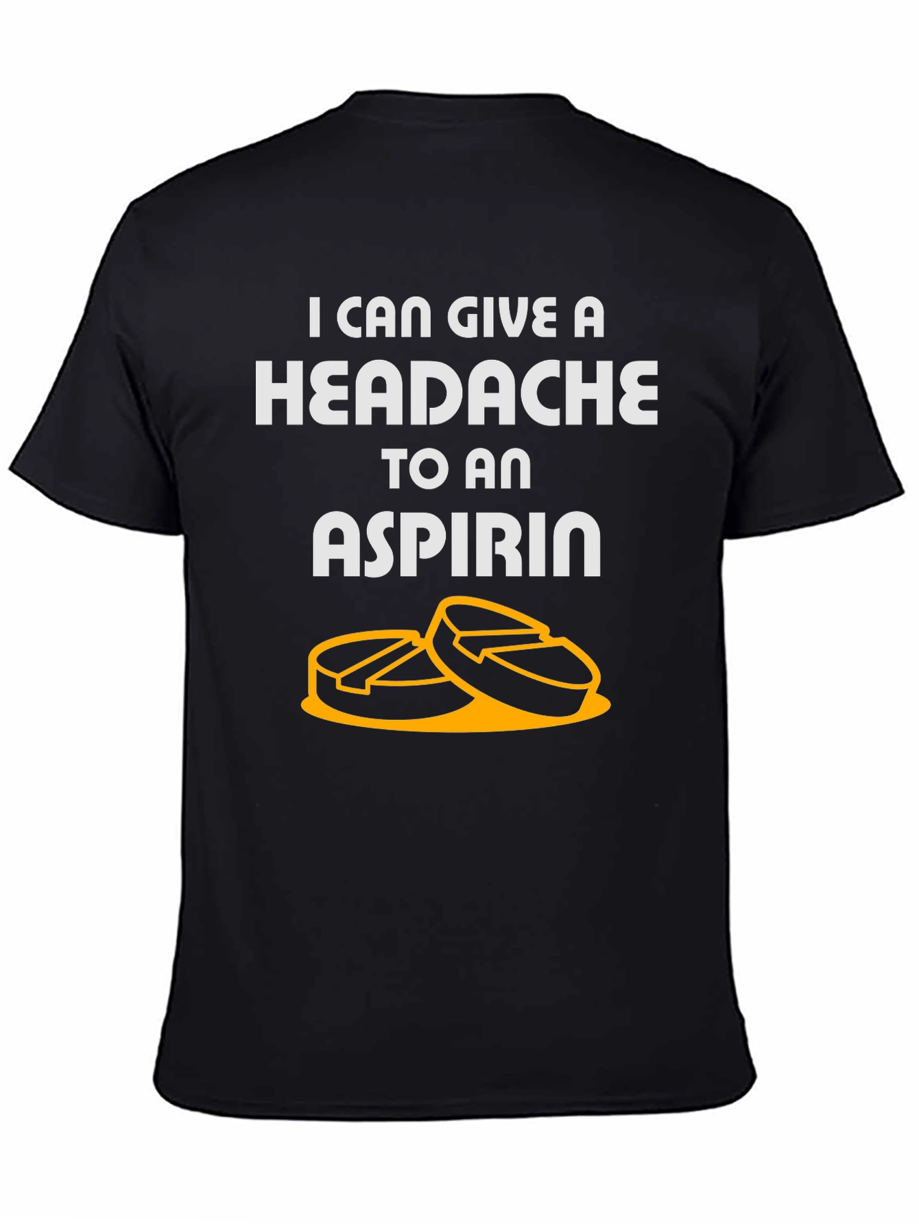 Black Headache to Aspirin Graphic T-Shirt view 4