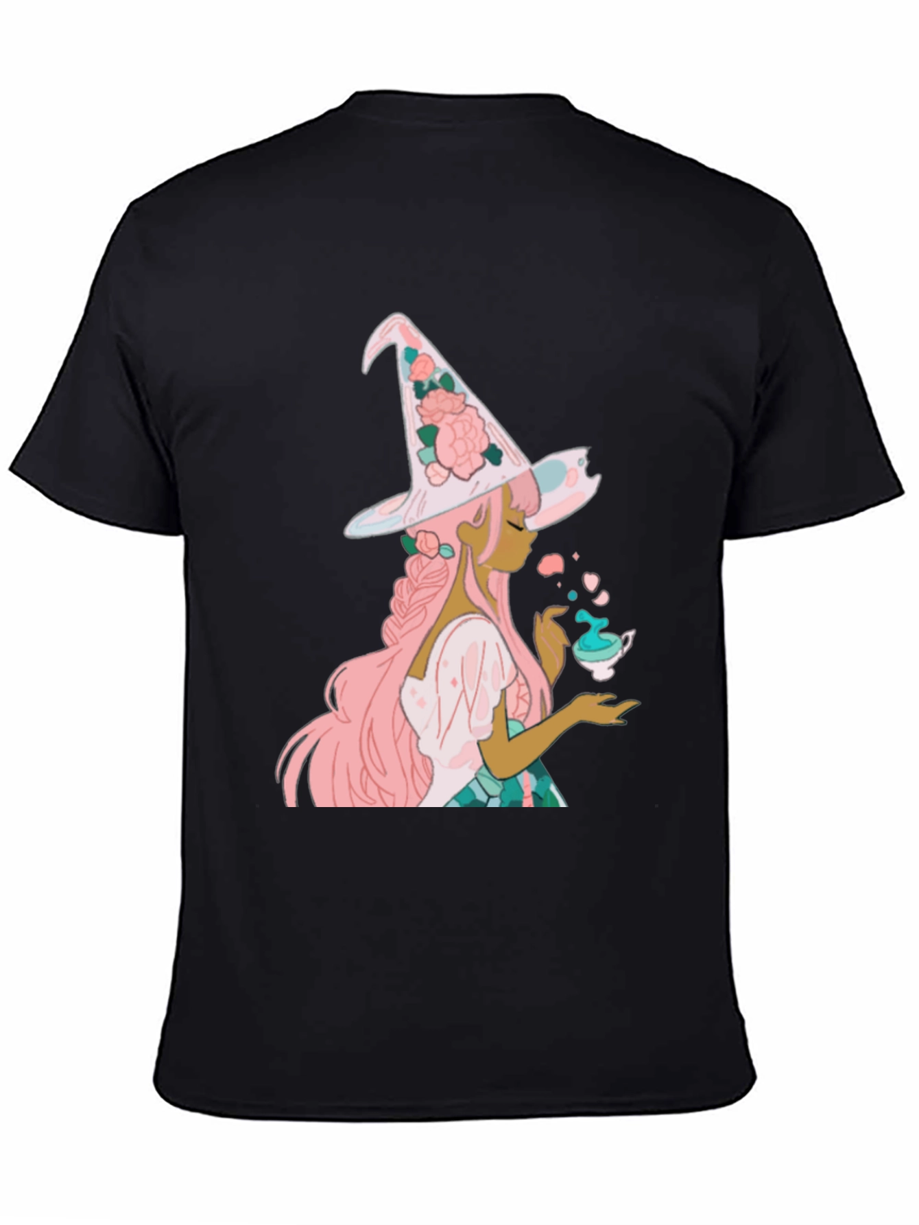 Black Witch With Tea Cup Graphic Tee view 4