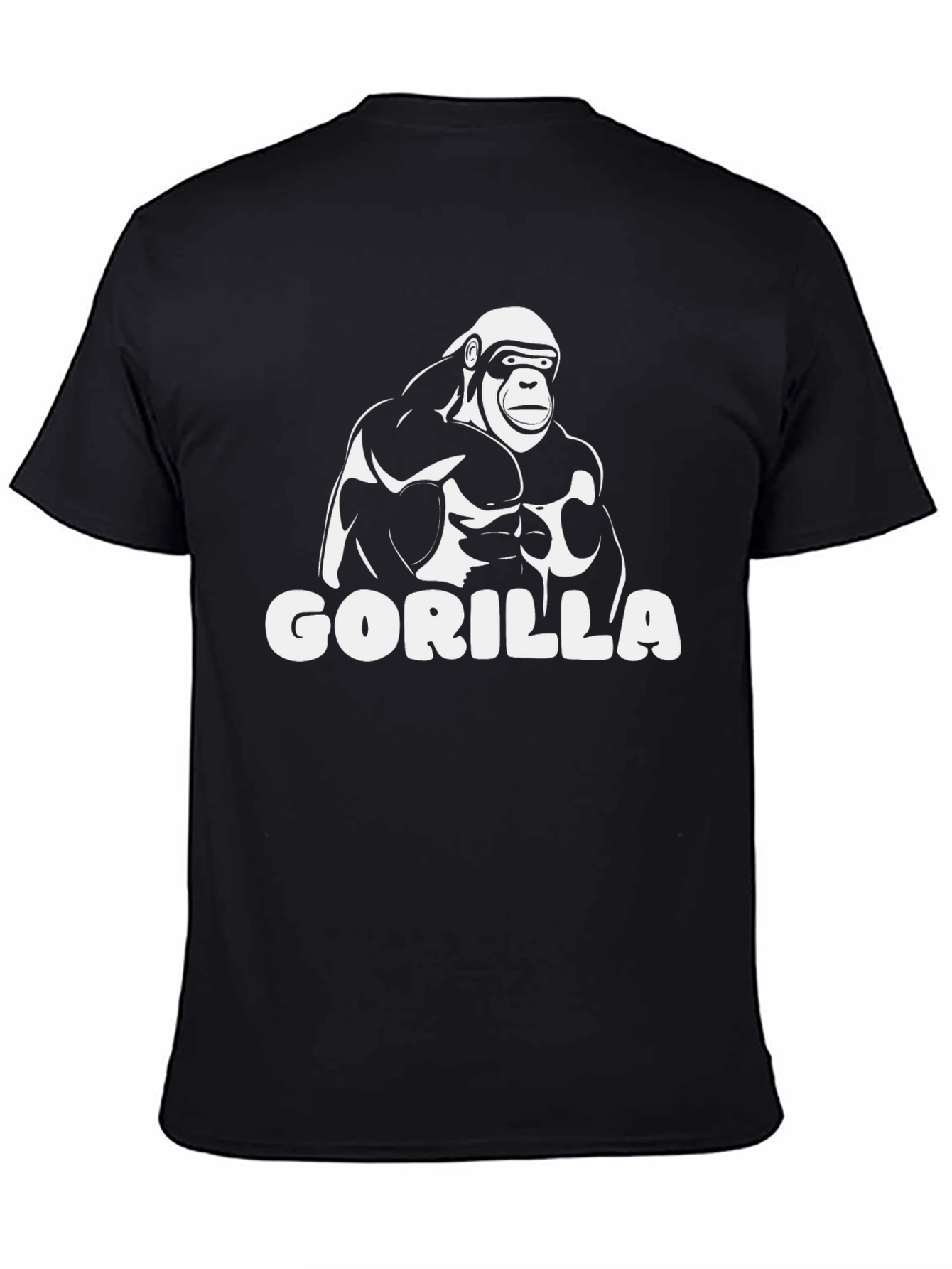 Black Gorilla Graphic Tee - Black Cotton T-Shirt view 4