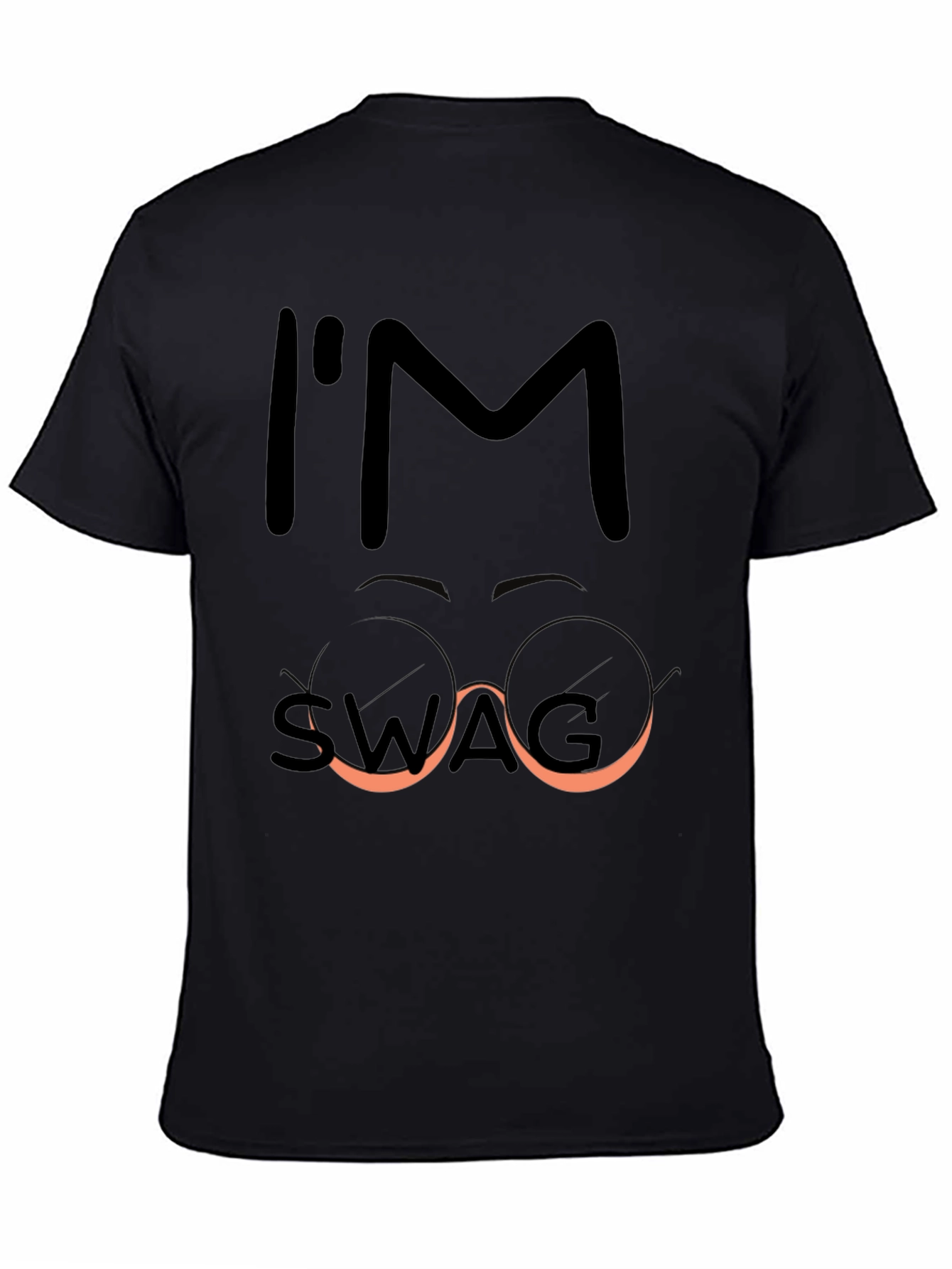 Black I'm Swag Funny Graphic Tee - Black view 4