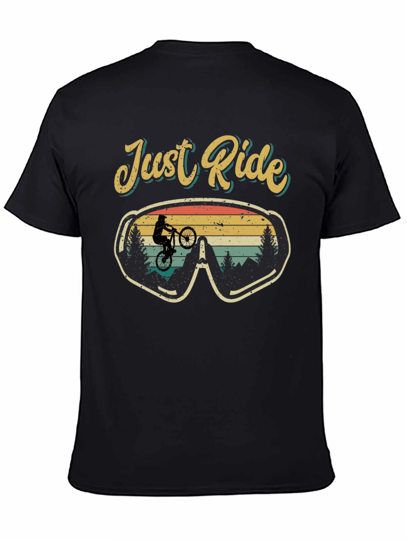 Black Just Ride Black T-Shirt - Mountain Biking view 4