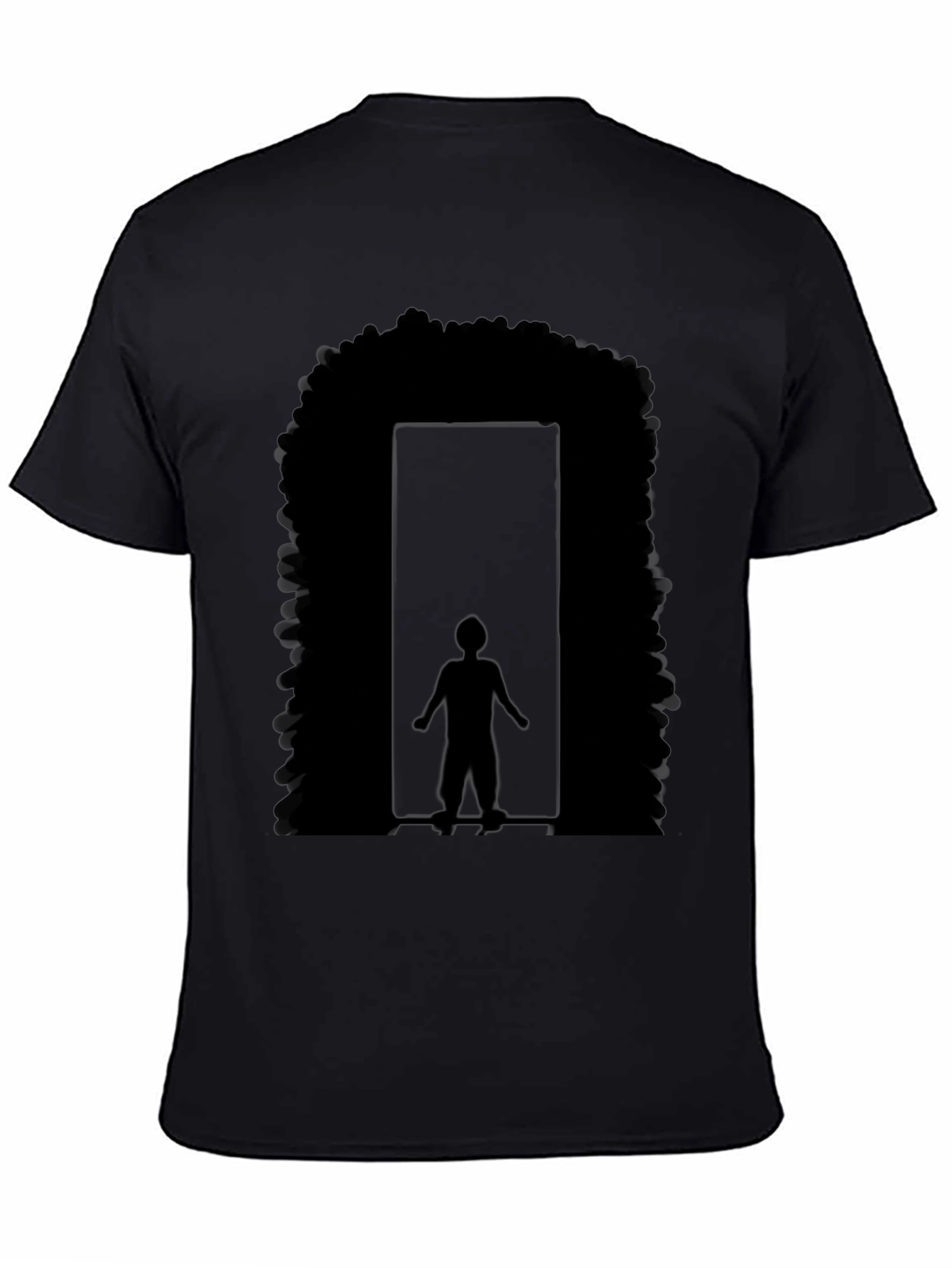 Black Afro Doorway Graphic T-Shirt - Black view 4