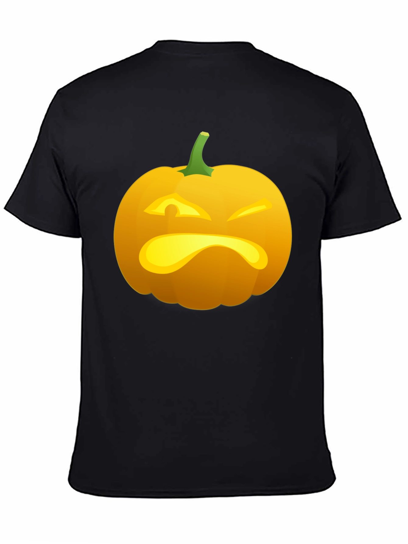 Black Funny Pumpkin Face Halloween T-Shirt view 4
