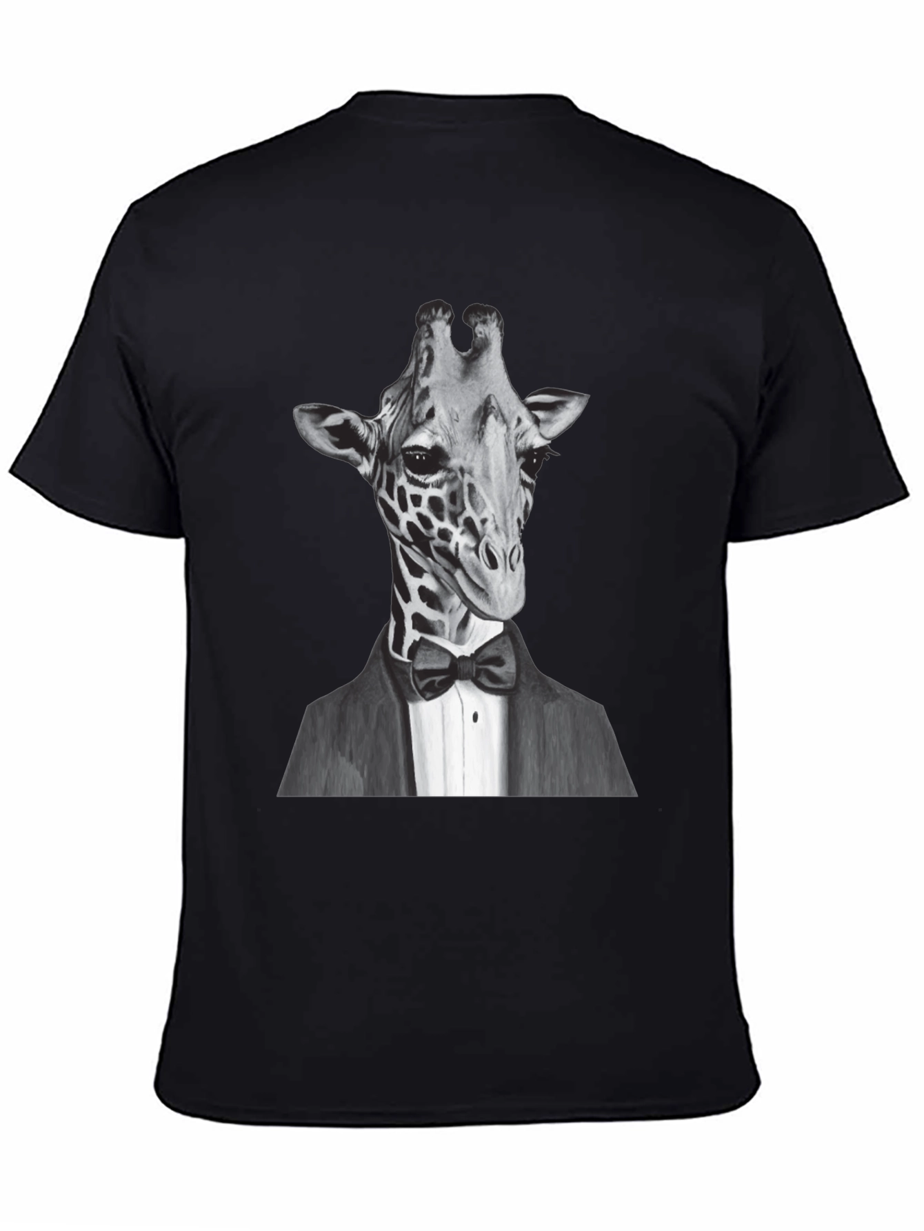 Black Giraffe Tuxedo T-Shirt - Animal Lover Tee view 4