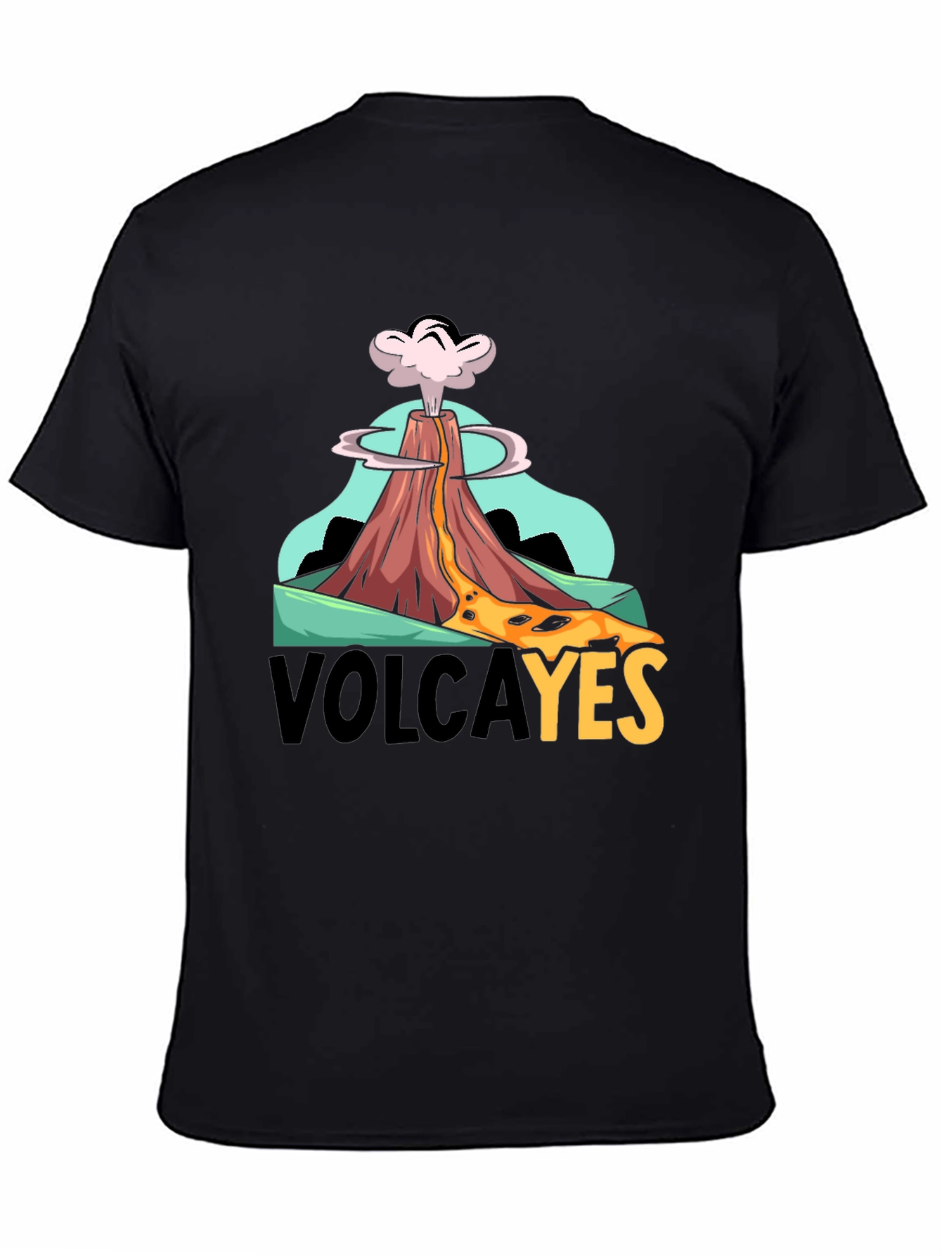 Black VolcaYES T-Shirt - Volcano Graphic Tee view 4