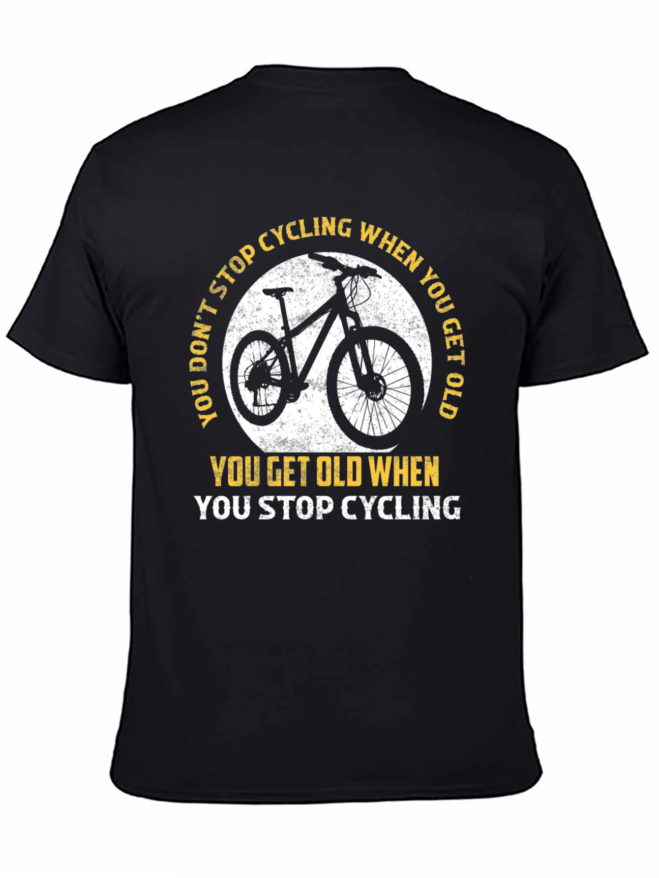 Black Cycling T-Shirt: Don't Stop Cycling! view 4