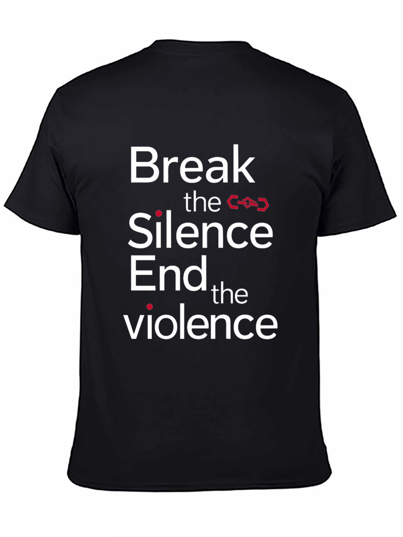 Black Break the Silence End the Violence Black T-Shirt view 4
