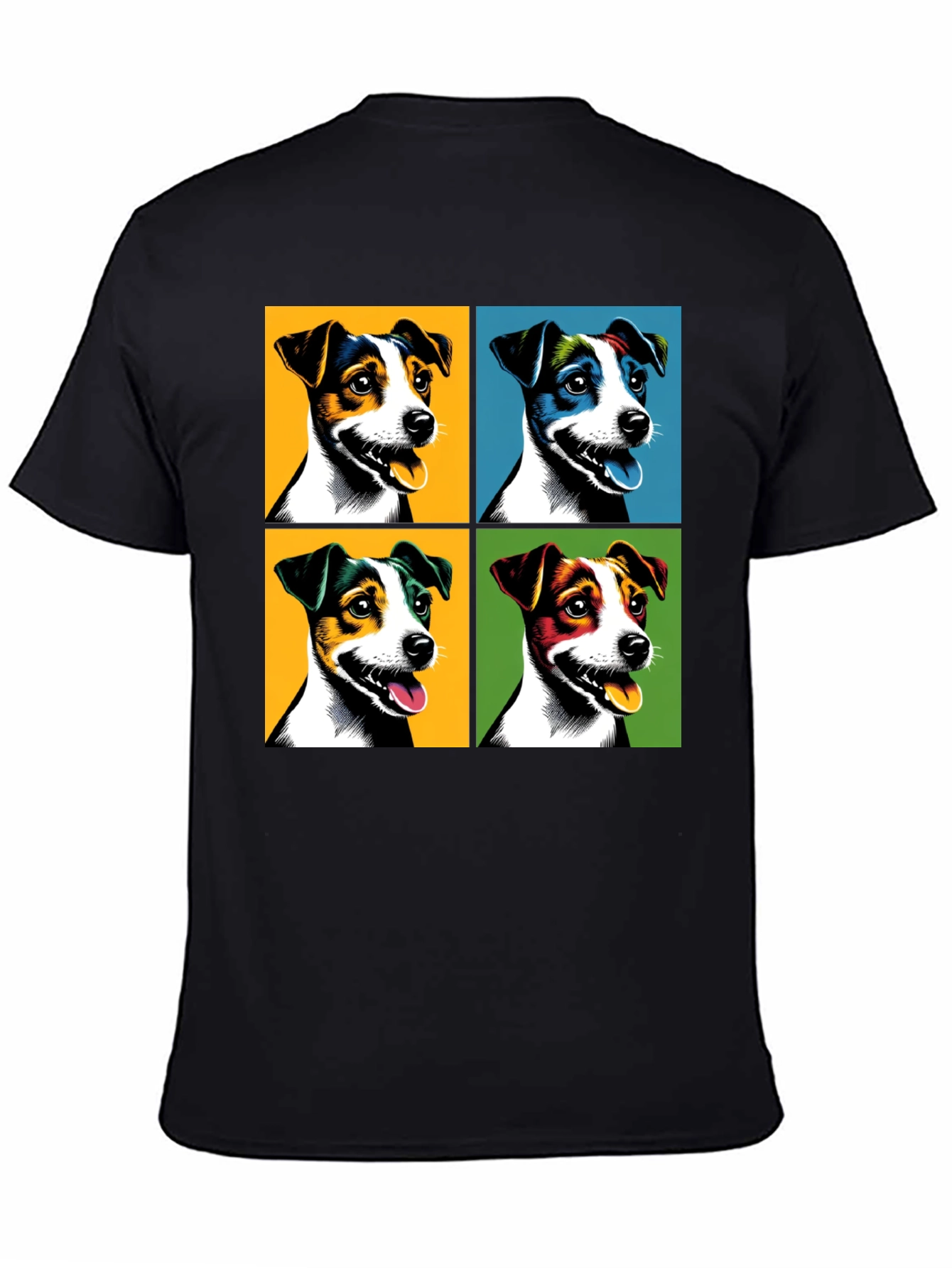 Black Pop Art Dog Portrait Tee - Unique Graphic T-Shirt view 4