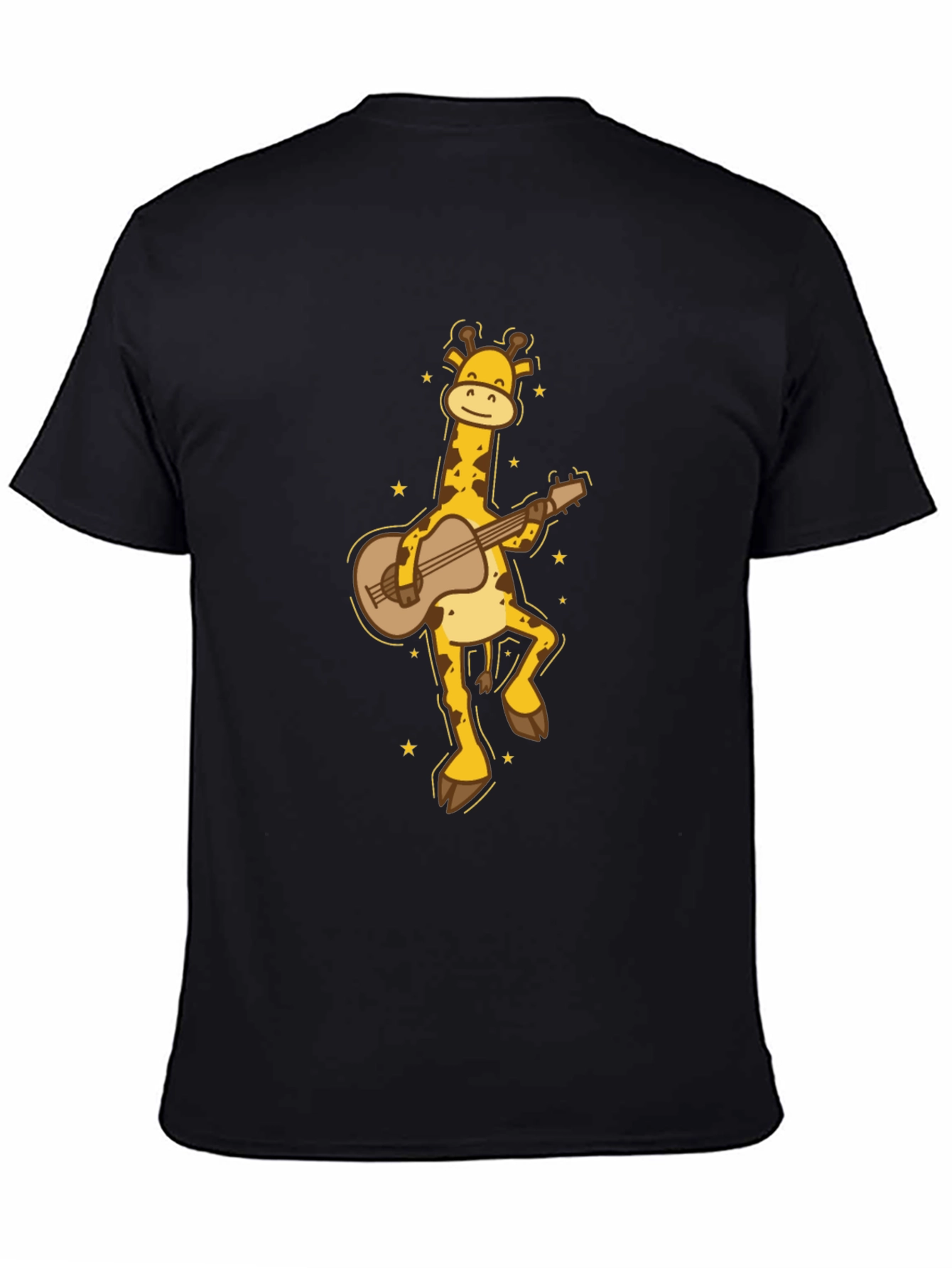 Black Guitar Giraffe Graphic Tee view 4
