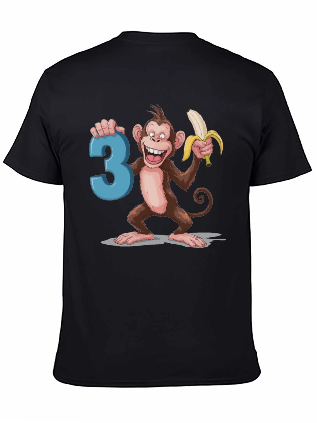 Black Monkey 3rd Birthday T-Shirt view 4