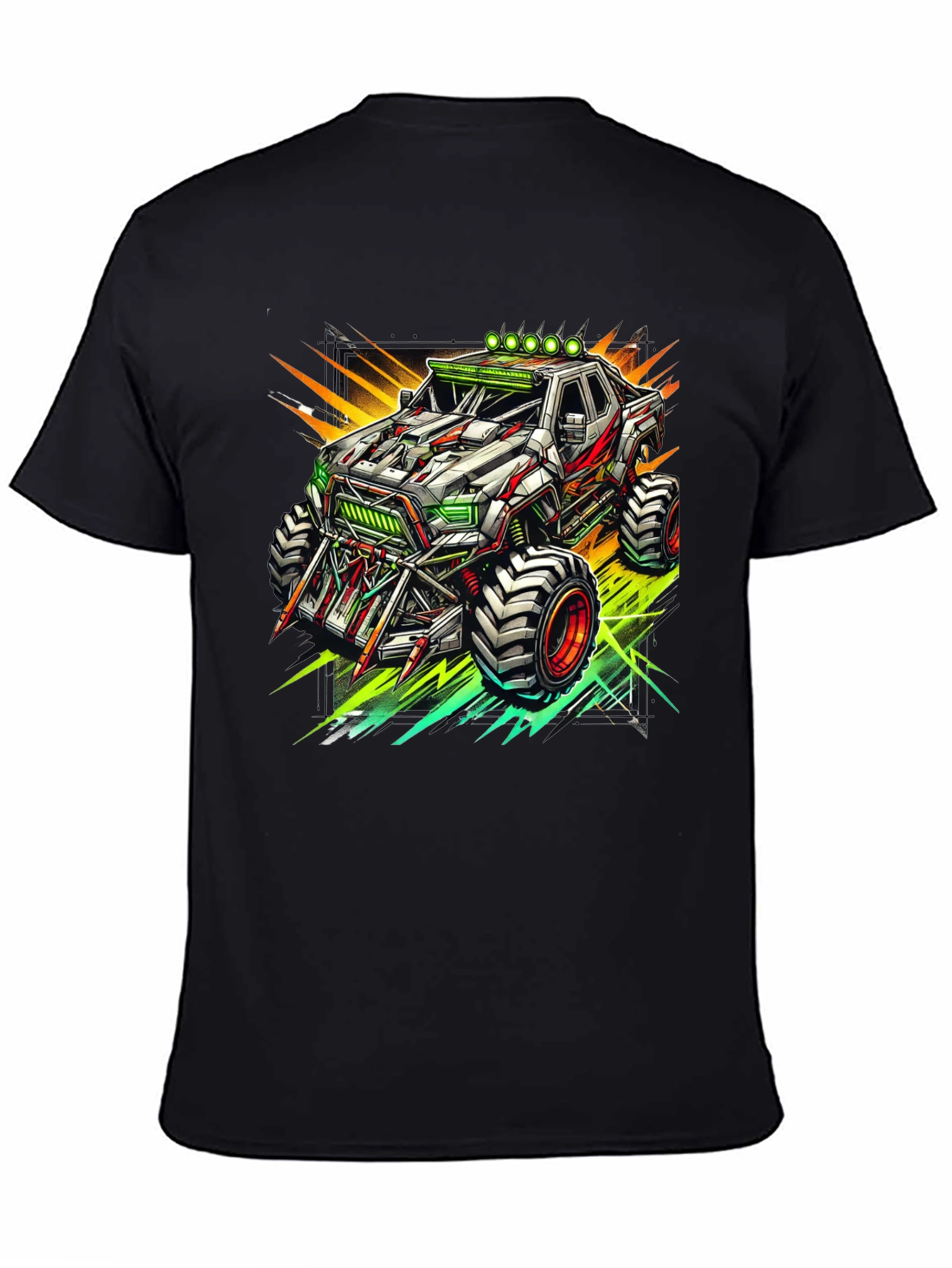 Black Monster Truck Graphic Tee - Cool Black T-Shirt view 4