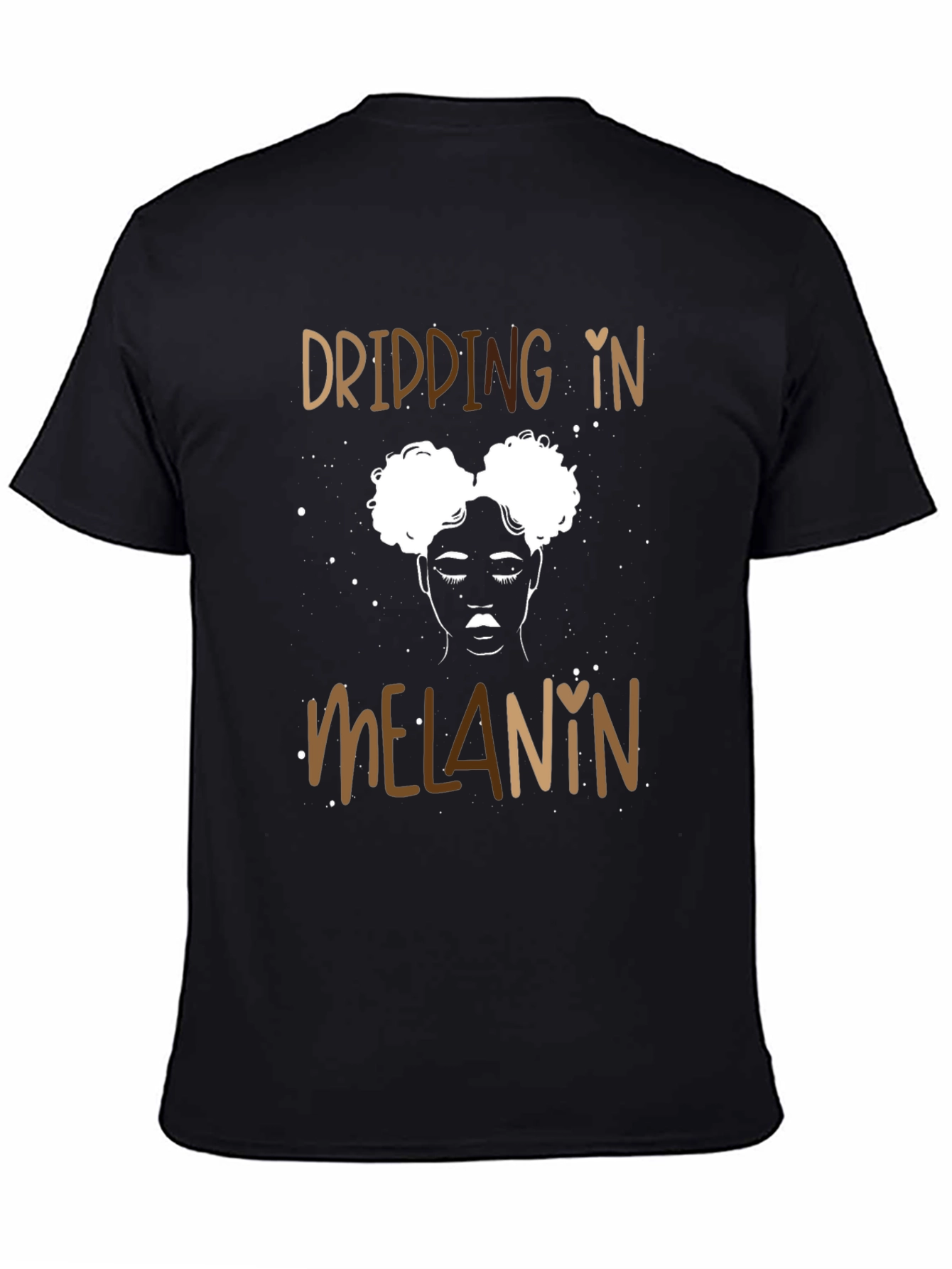 Black Dripping in Melanin Black Graphic Tee view 4