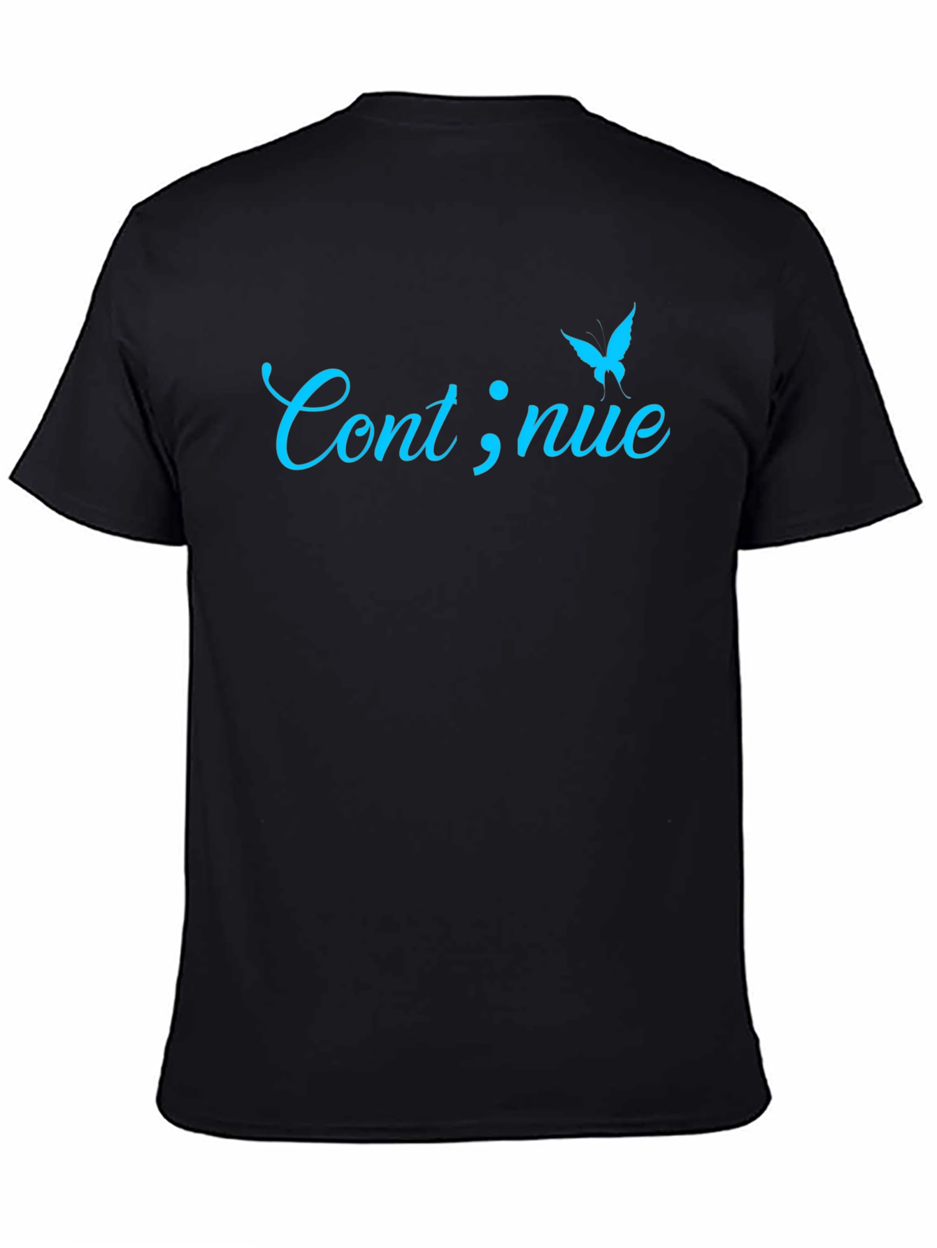 Black Continue Butterfly Graphic Tee - Mens Black T-Shirt view 4