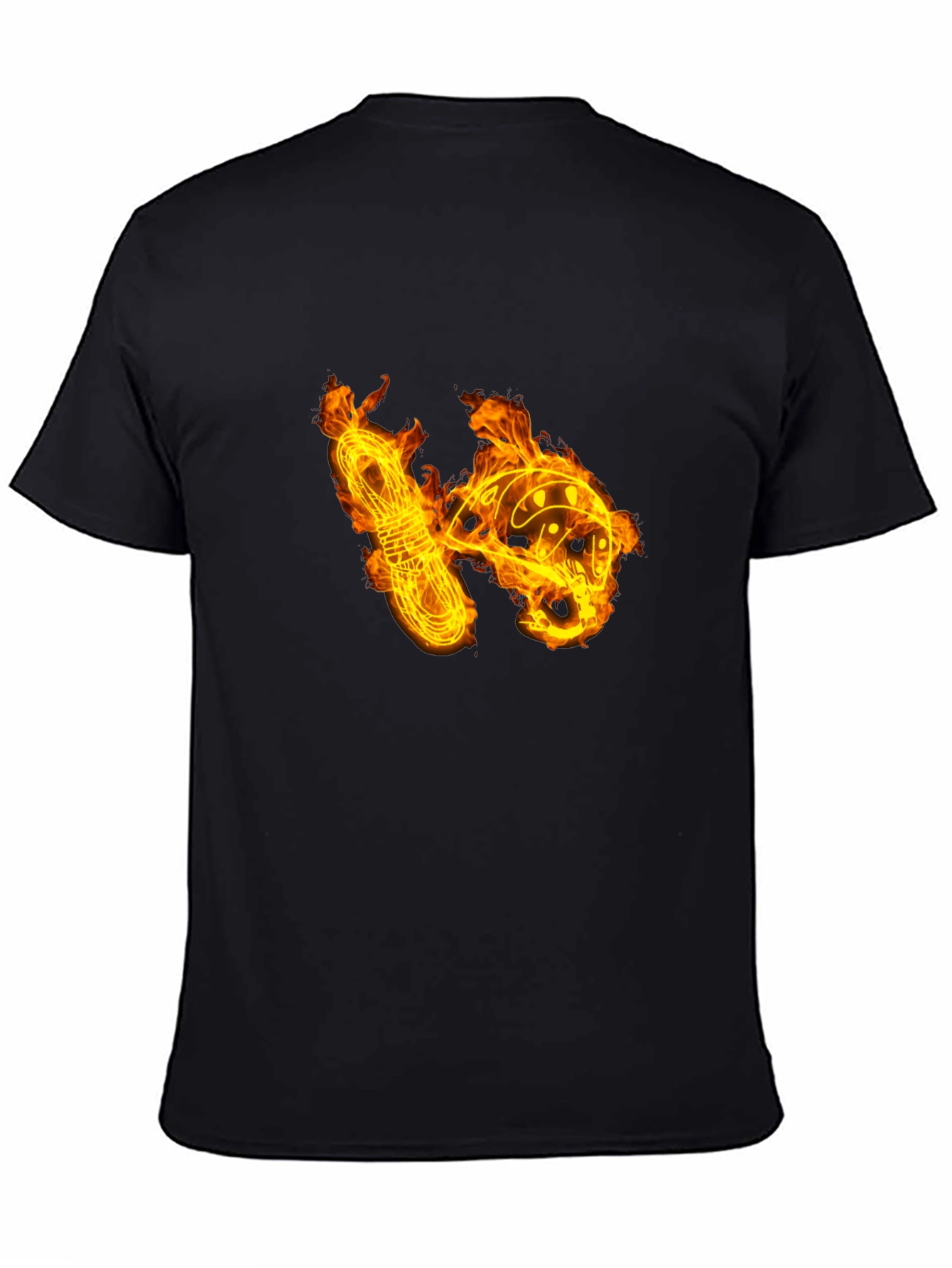Black Fiery Climbing Gear Graphic Tee - Black Cotton Shirt view 4