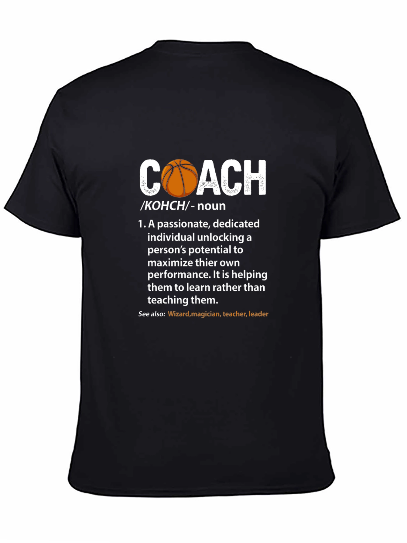 Black Coach Definition T-Shirt view 4