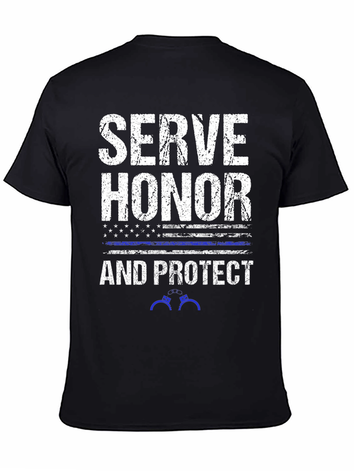 Black Serve Honor Protect Police T-Shirt view 4