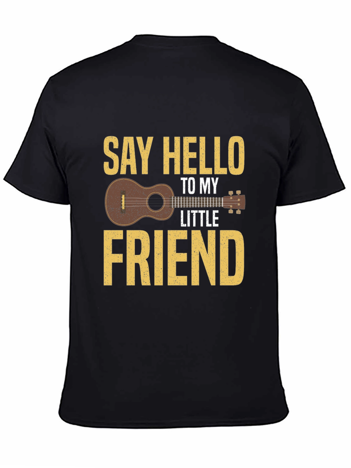 Black Say Hello To My Little Friend Ukulele T-Shirt view 4