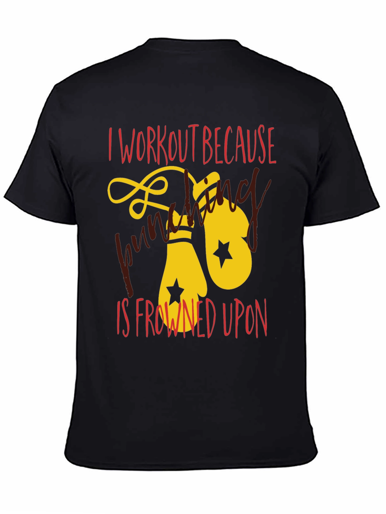 Black Workout Boxing Gloves T-Shirt view 4