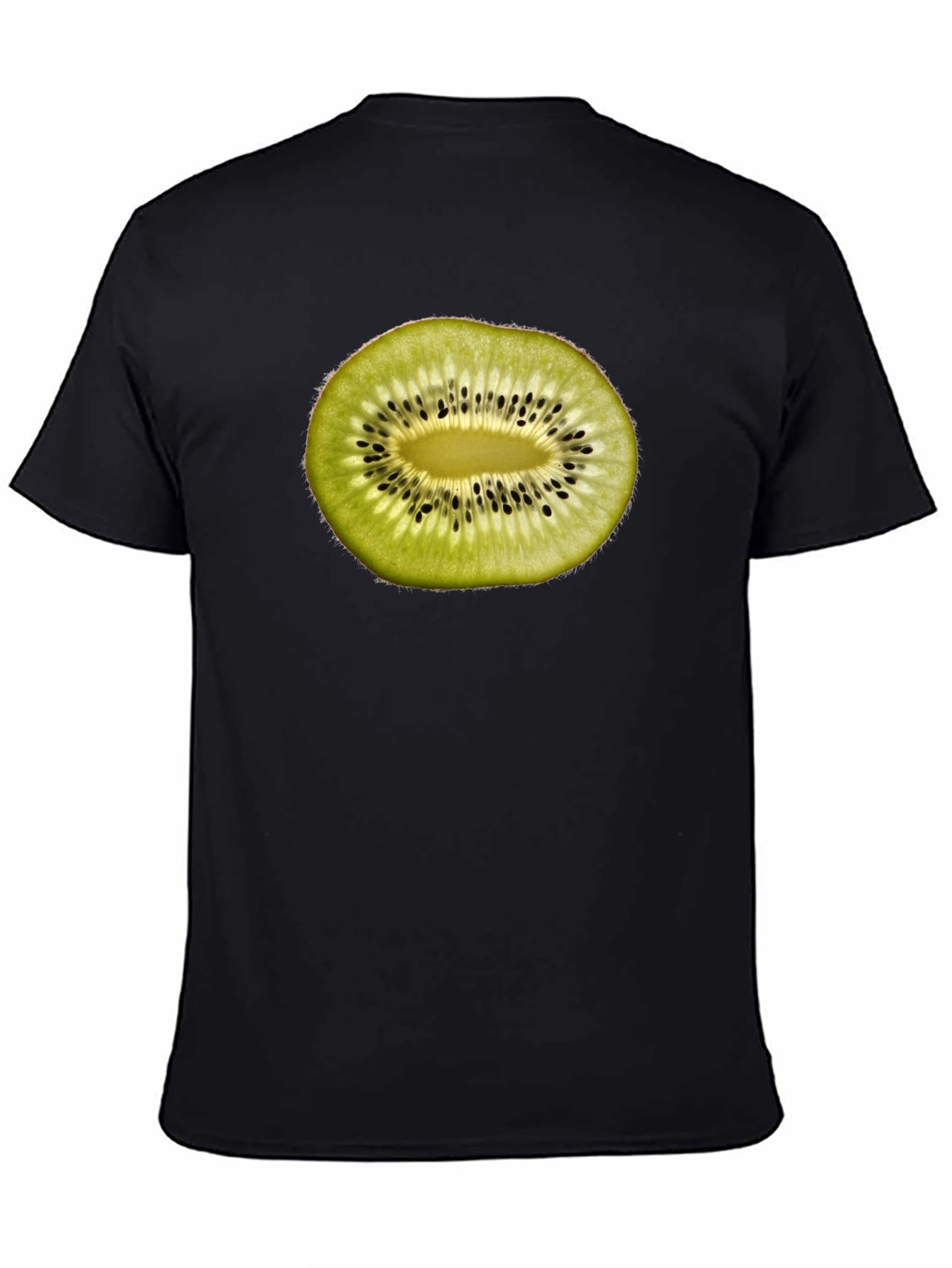 Black Kiwi Fruit Slice Graphic T-Shirt - Black view 4