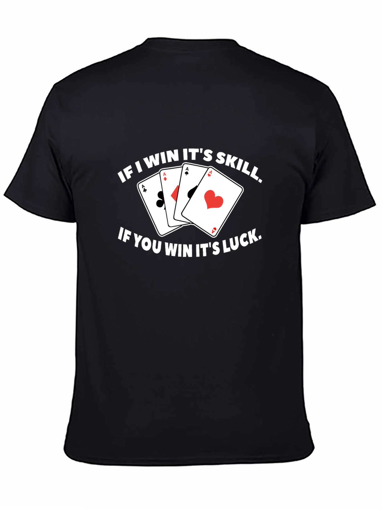 Black Funny Poker T-Shirt - If I Win It's Skill! view 4