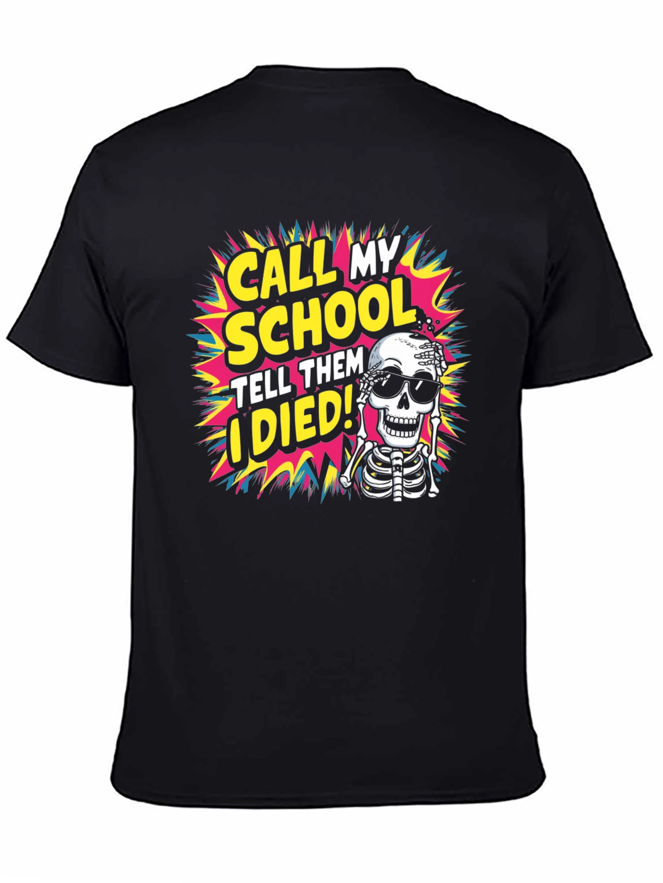 Black Call My School Skeleton T-Shirt view 4