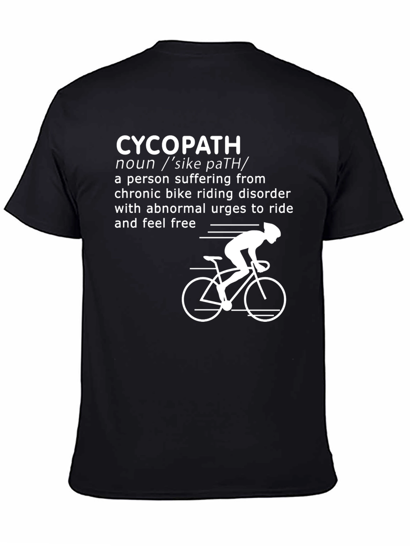 Black CycoPath Cycling T-Shirt - Funny Biker Tee view 4