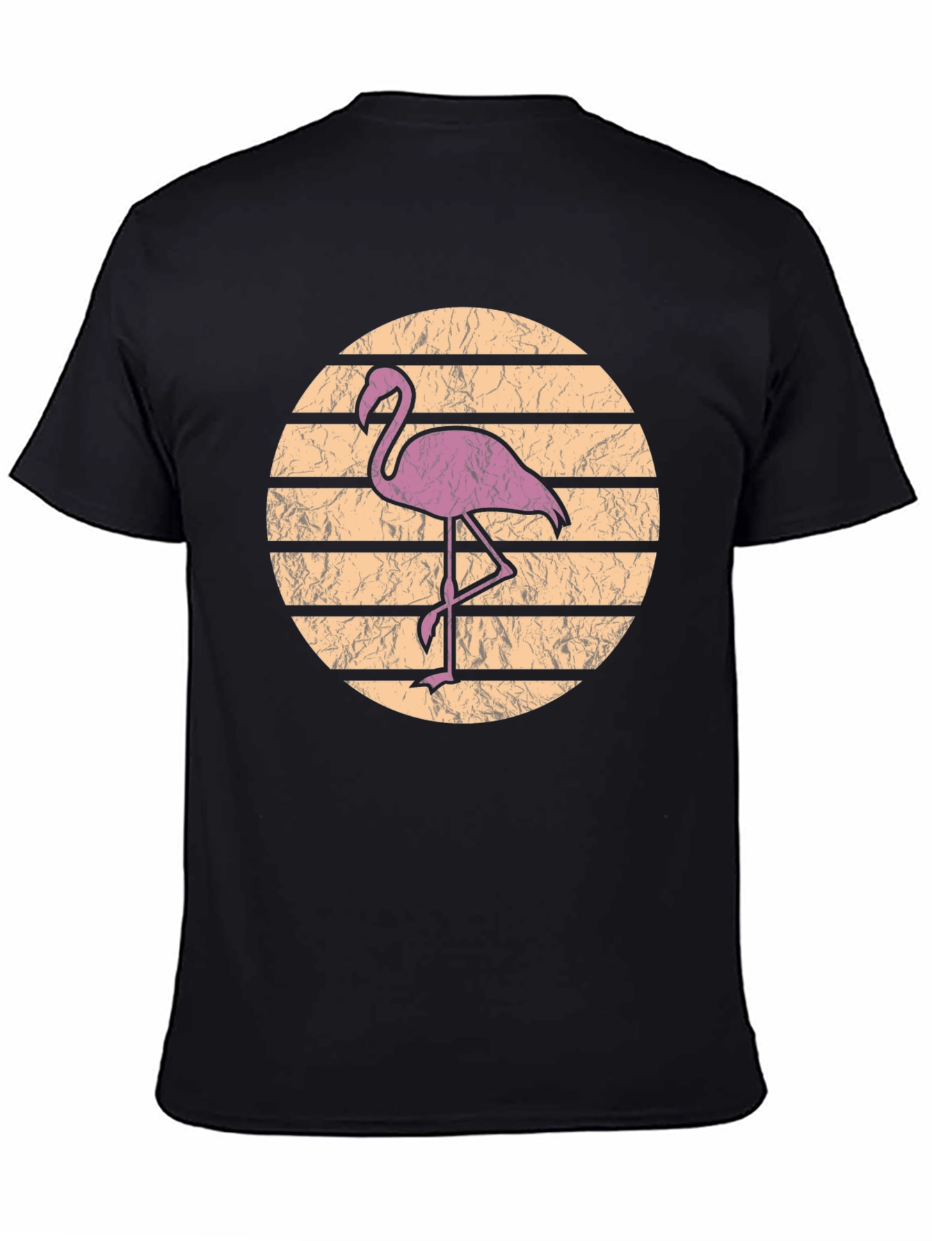 Black Retro Flamingo Graphic Tee view 4
