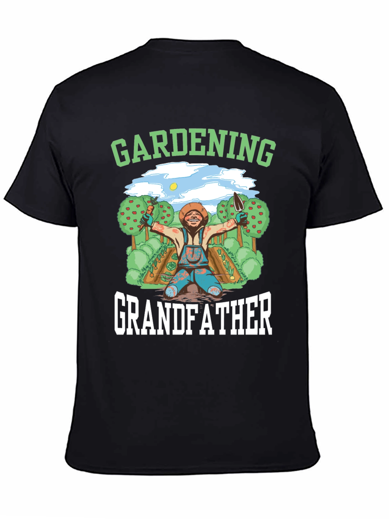 Black Gardening Grandfather T-Shirt view 4
