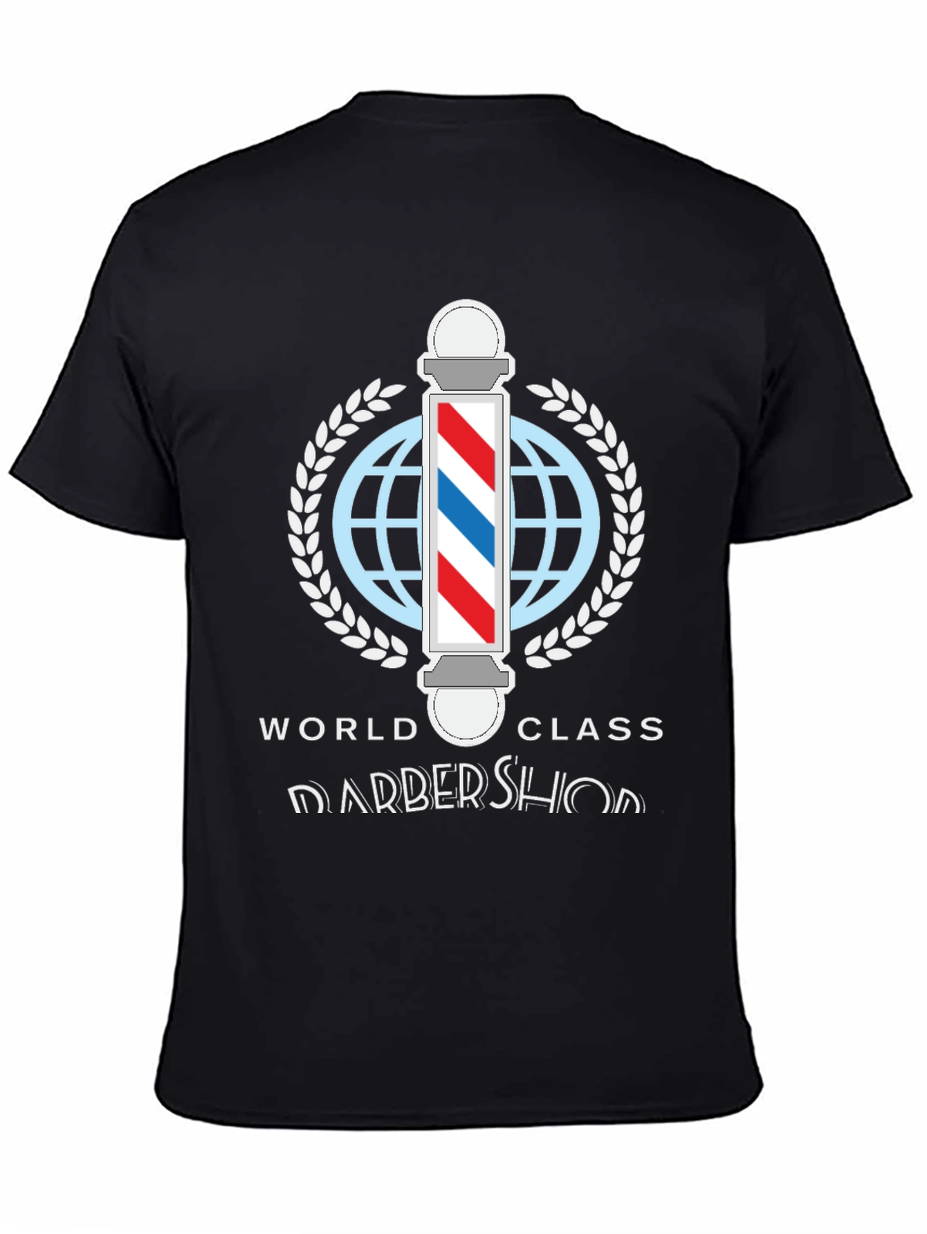 Black World Class Barbershop T-Shirt - Stylish Barber Apparel view 4