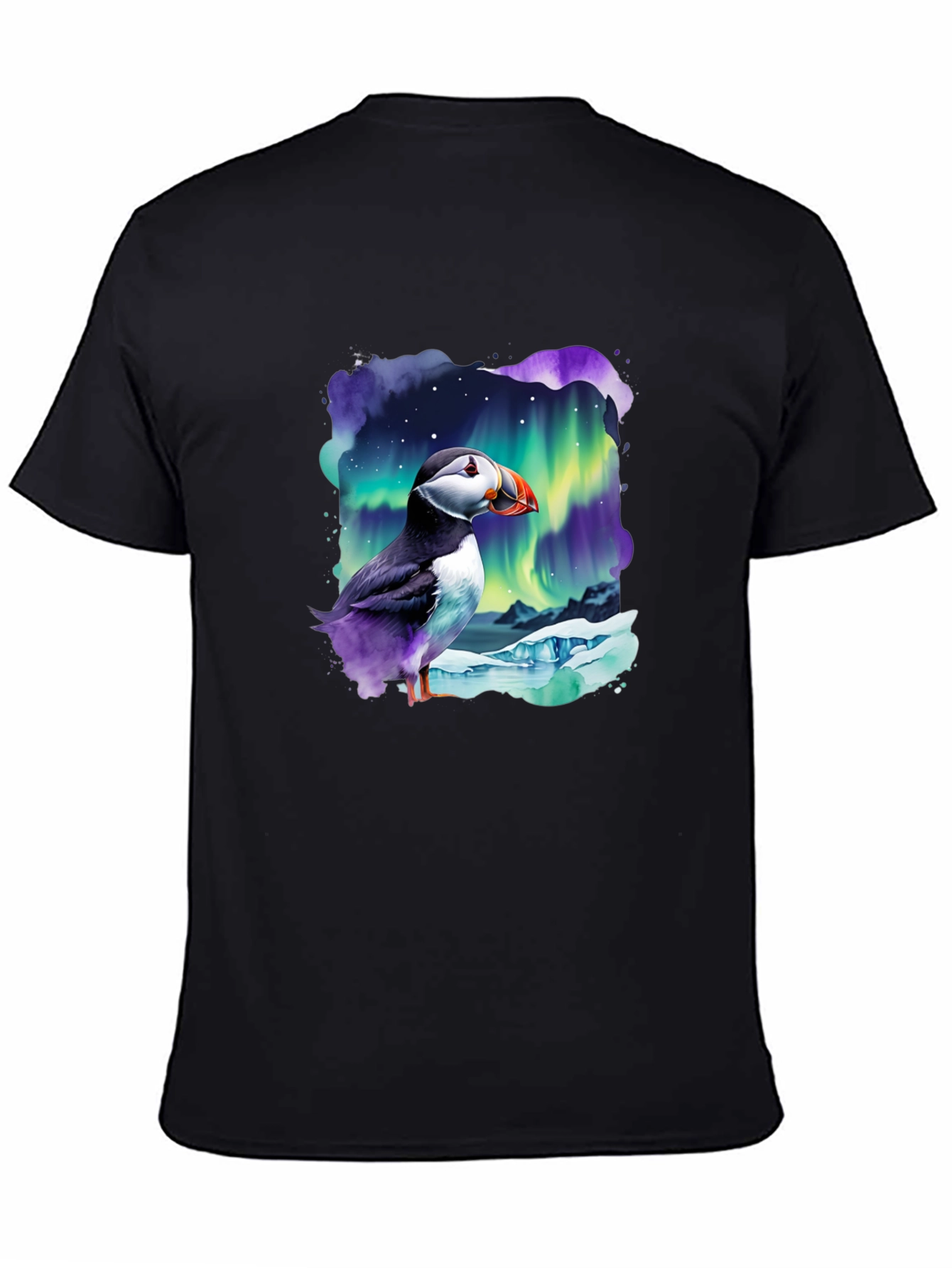 Puffin Aurora T-Shirt - Northern Lights Design - 4