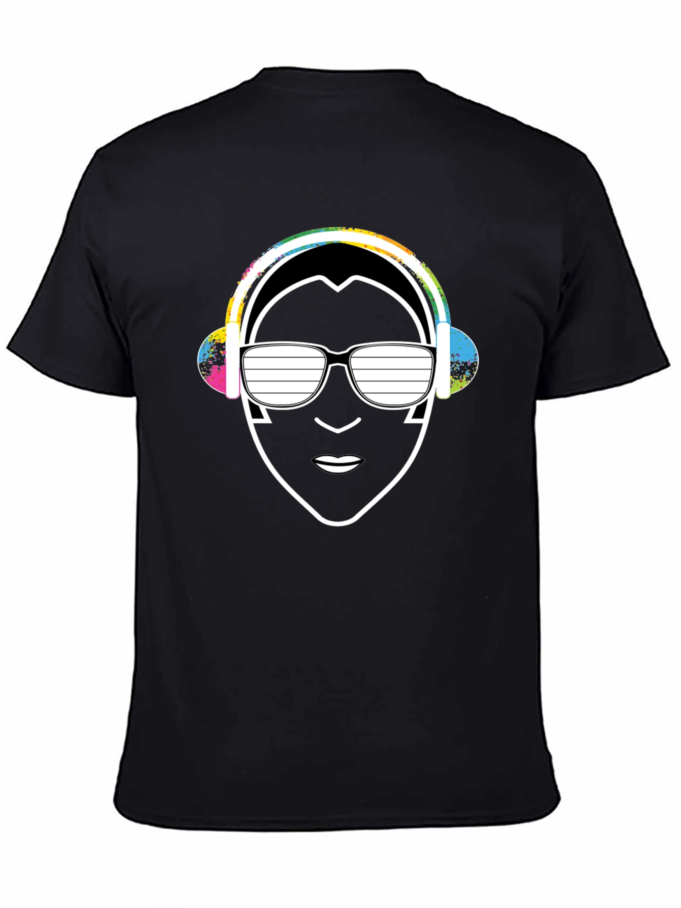 Black Cool DJ Graphic Tee - Black Cotton Blend view 4